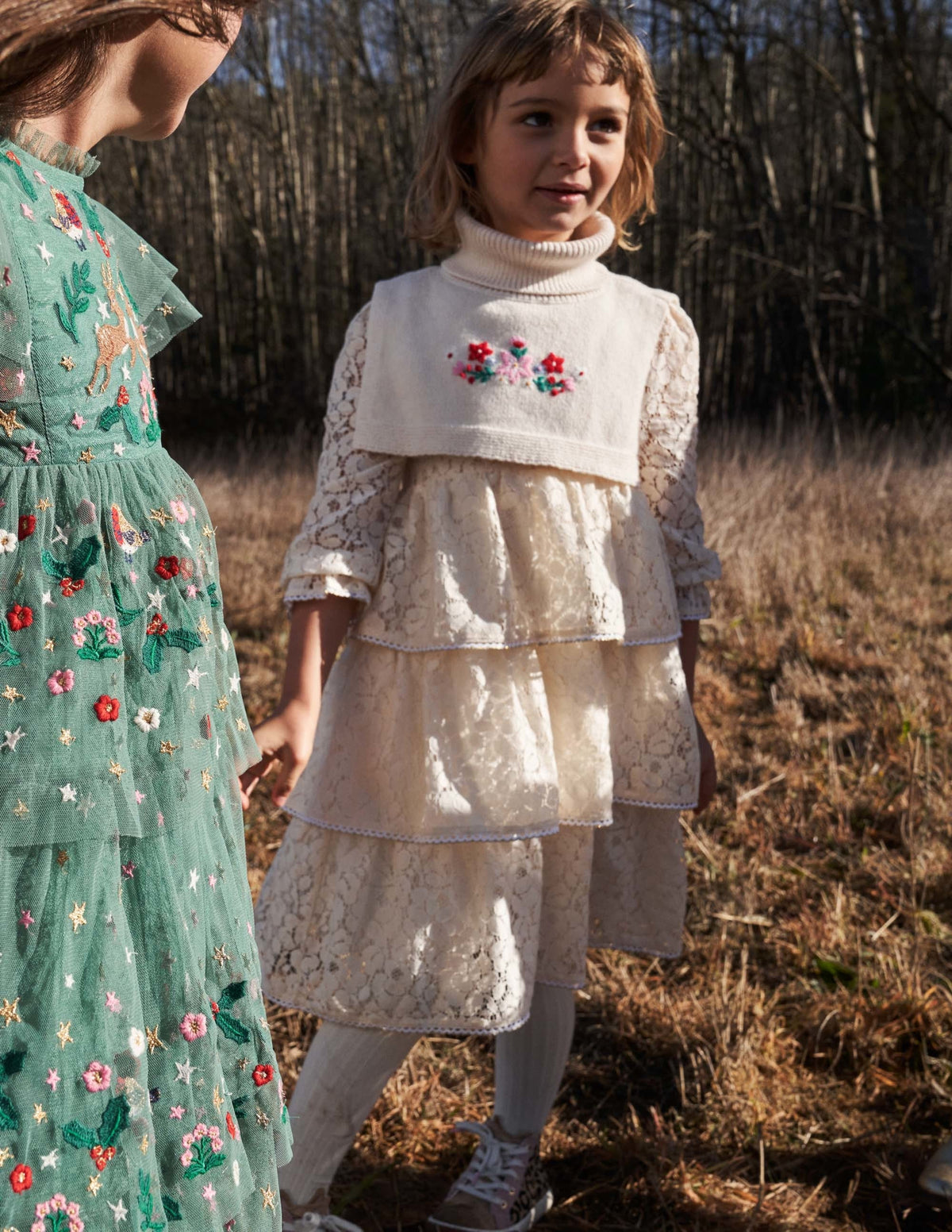 Lace Tiered Party Dress-Vanilla Pod-5