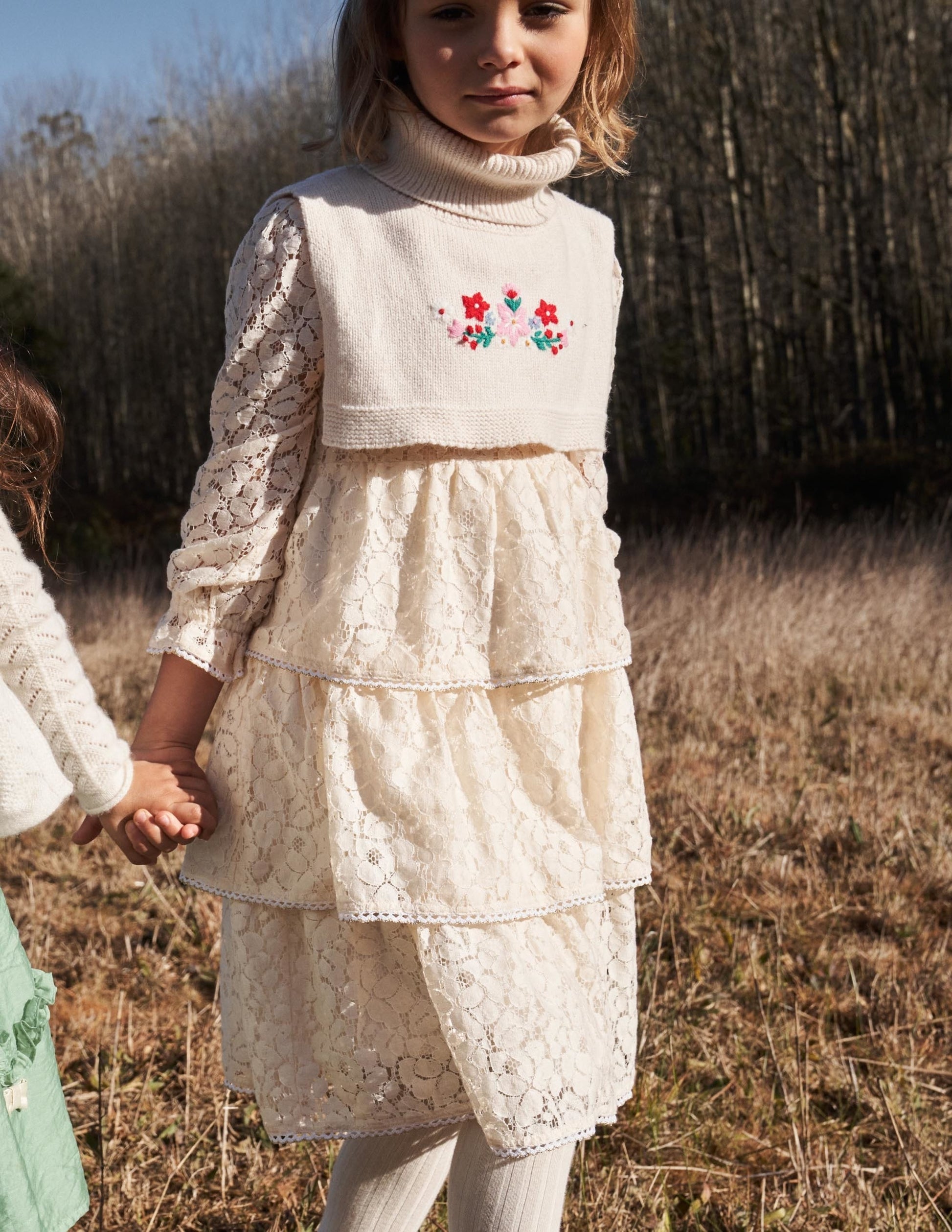 Lace Tiered Party Dress-Vanilla Pod-6