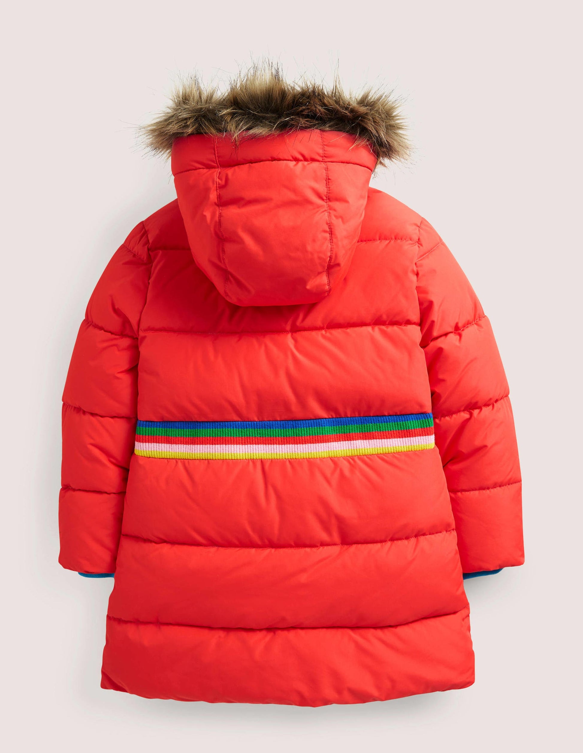 Waisted Puffer Jacket-Strawberry Tart Red Rainbow-2