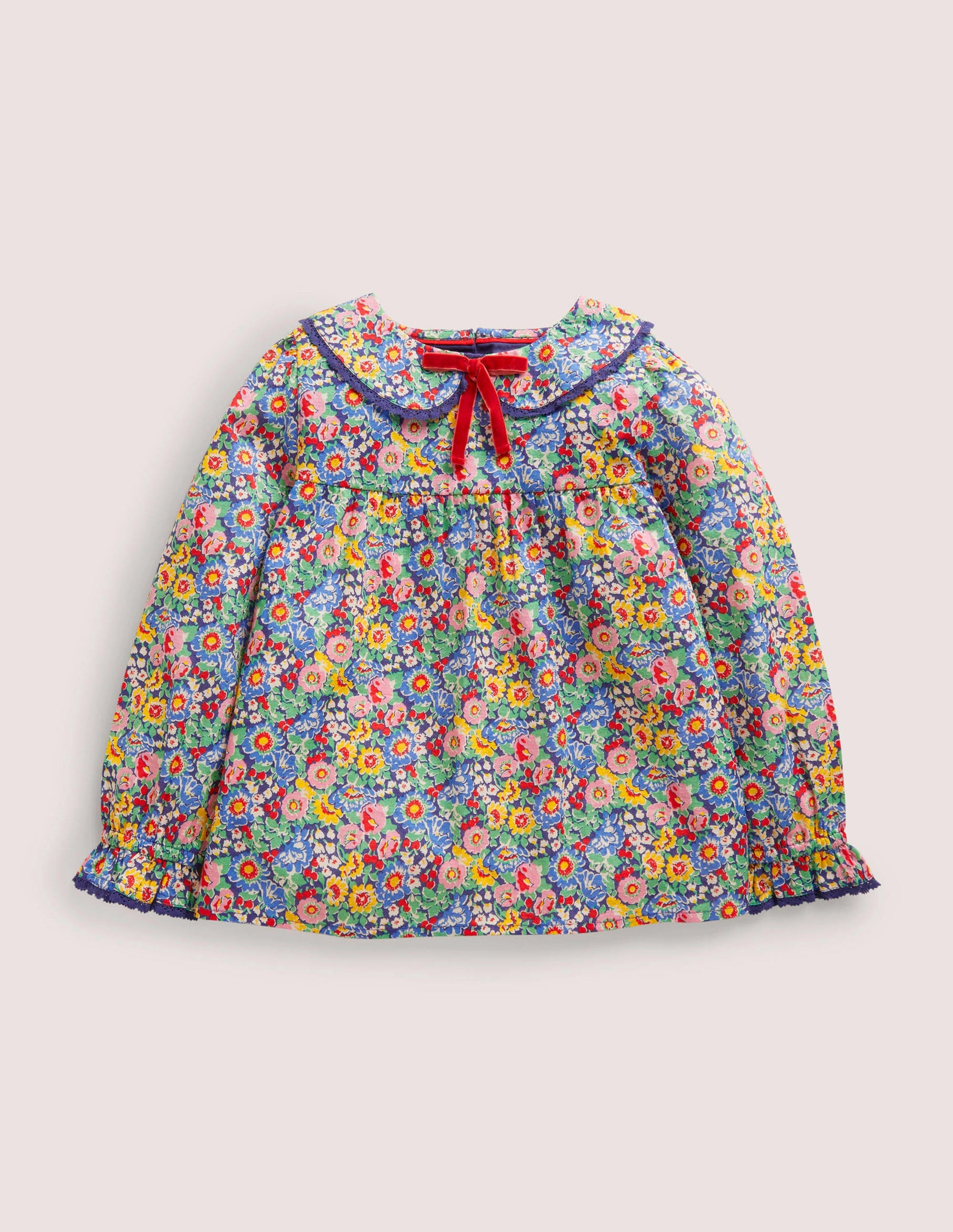 Detailed Collar Woven Top-Multi Floral-1