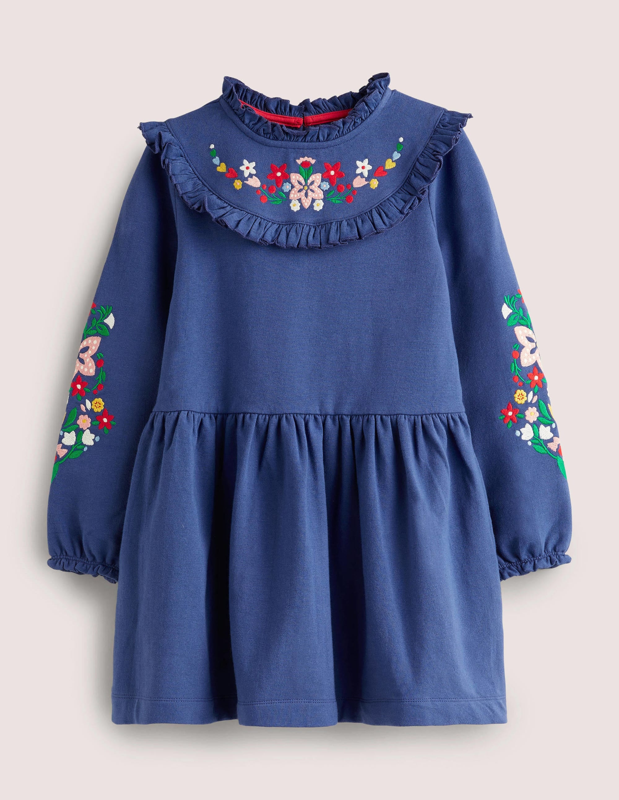 Embroidered Sweat Dress-Starboard Navy - Image 1