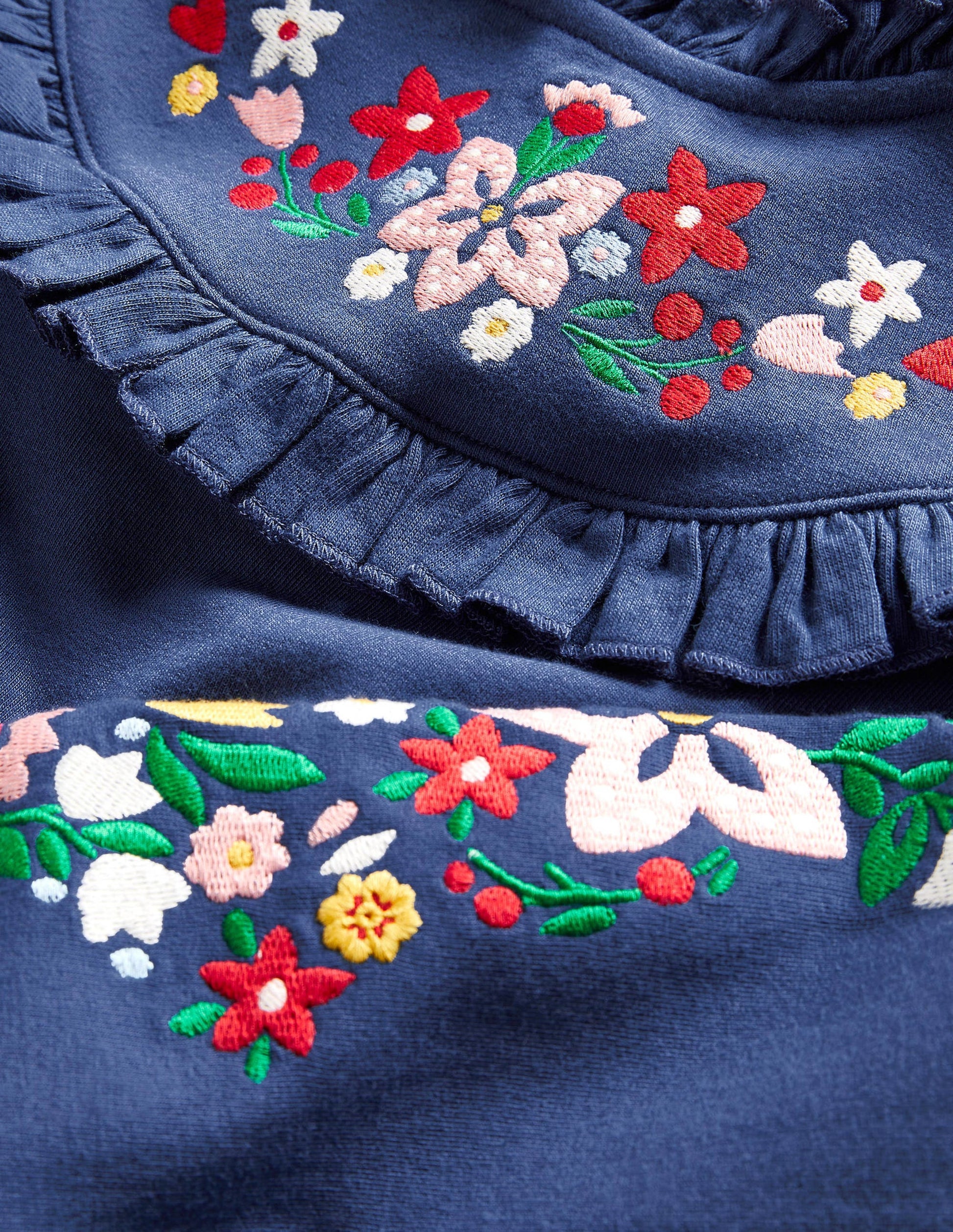 Embroidered Sweat Dress-Starboard Navy-3