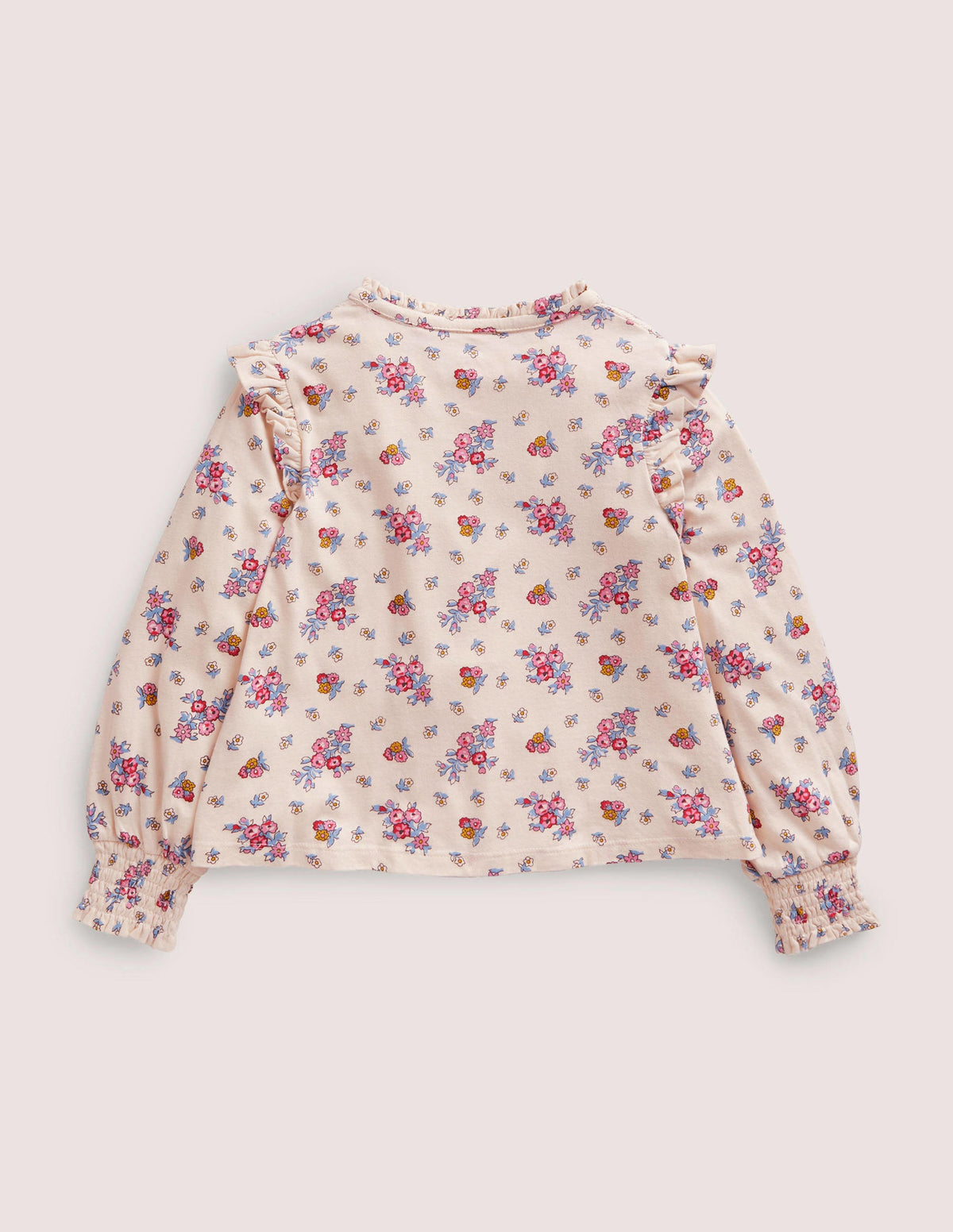 Smocked Placket Top-Vanilla Pod Flower Bouquet-2