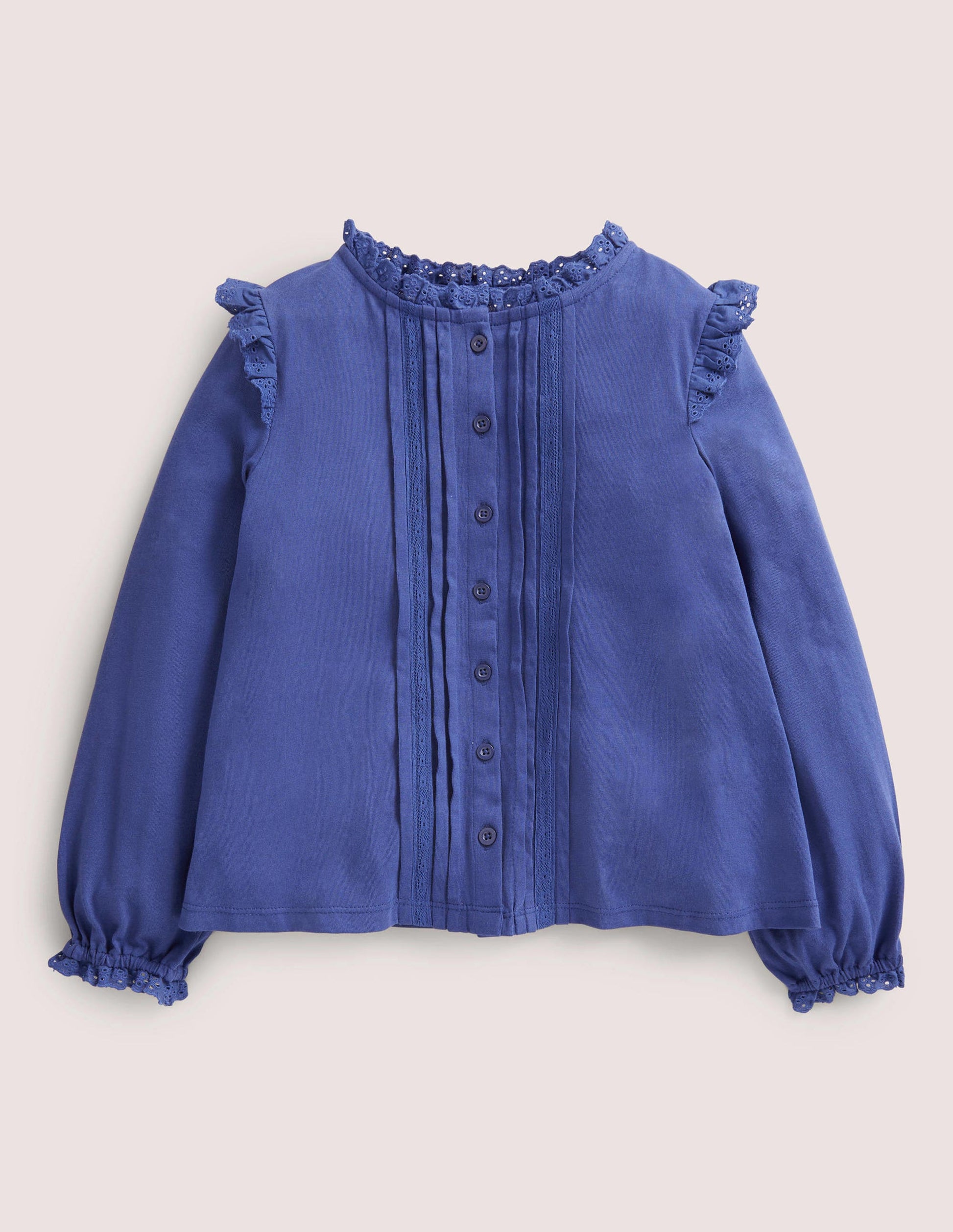 Pretty Button Down Top-Starboard Navy-1