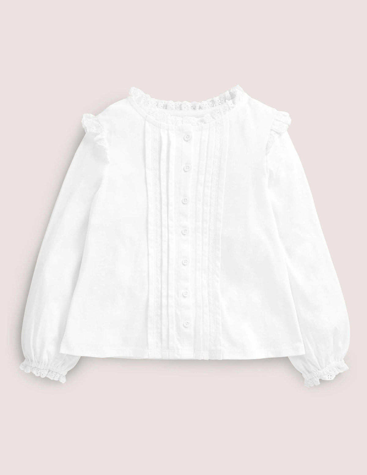 Pretty Button Down Top-White - Image 1