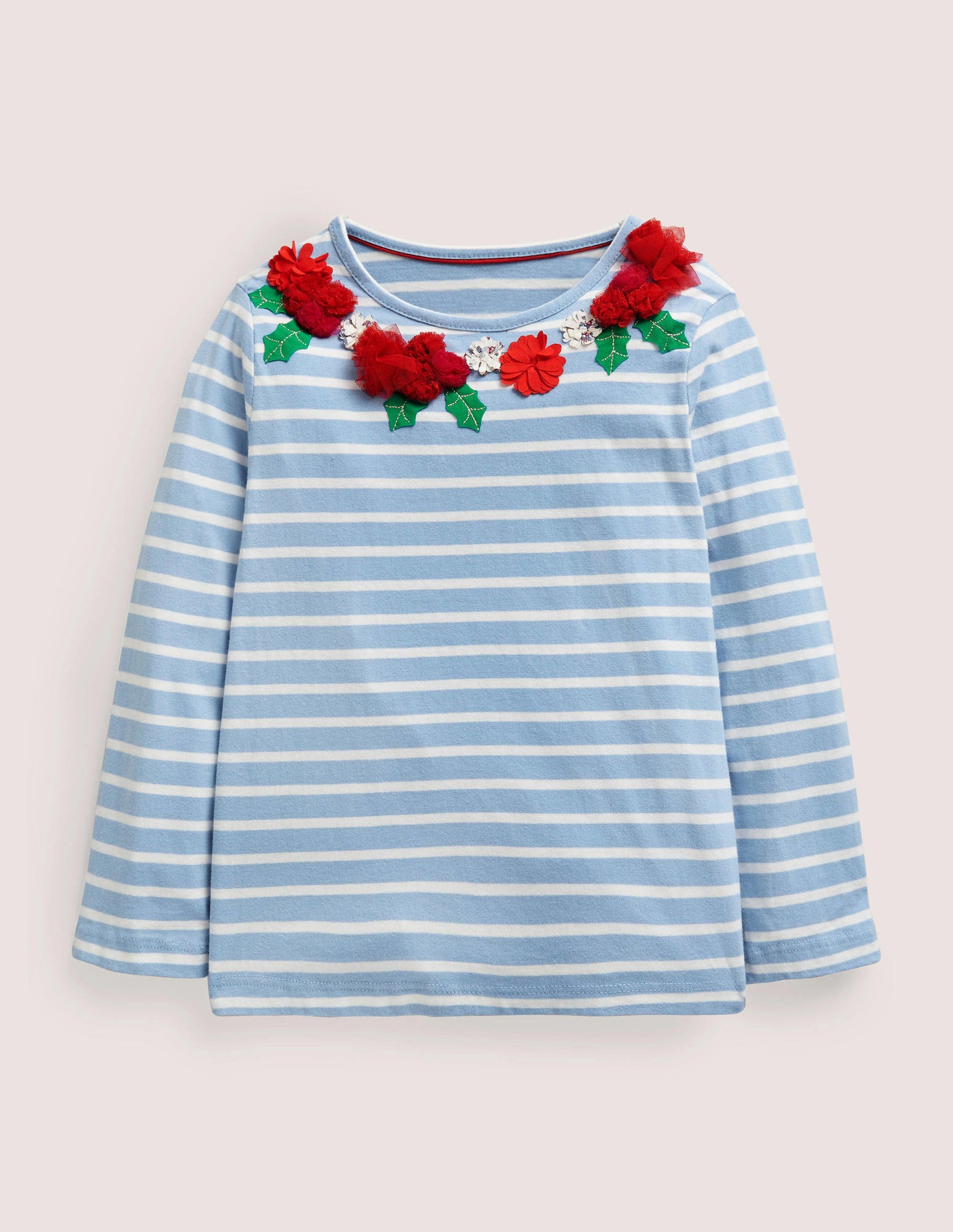 Flutter Appliqué Breton-Dusty Blue/Ivory Floral-1