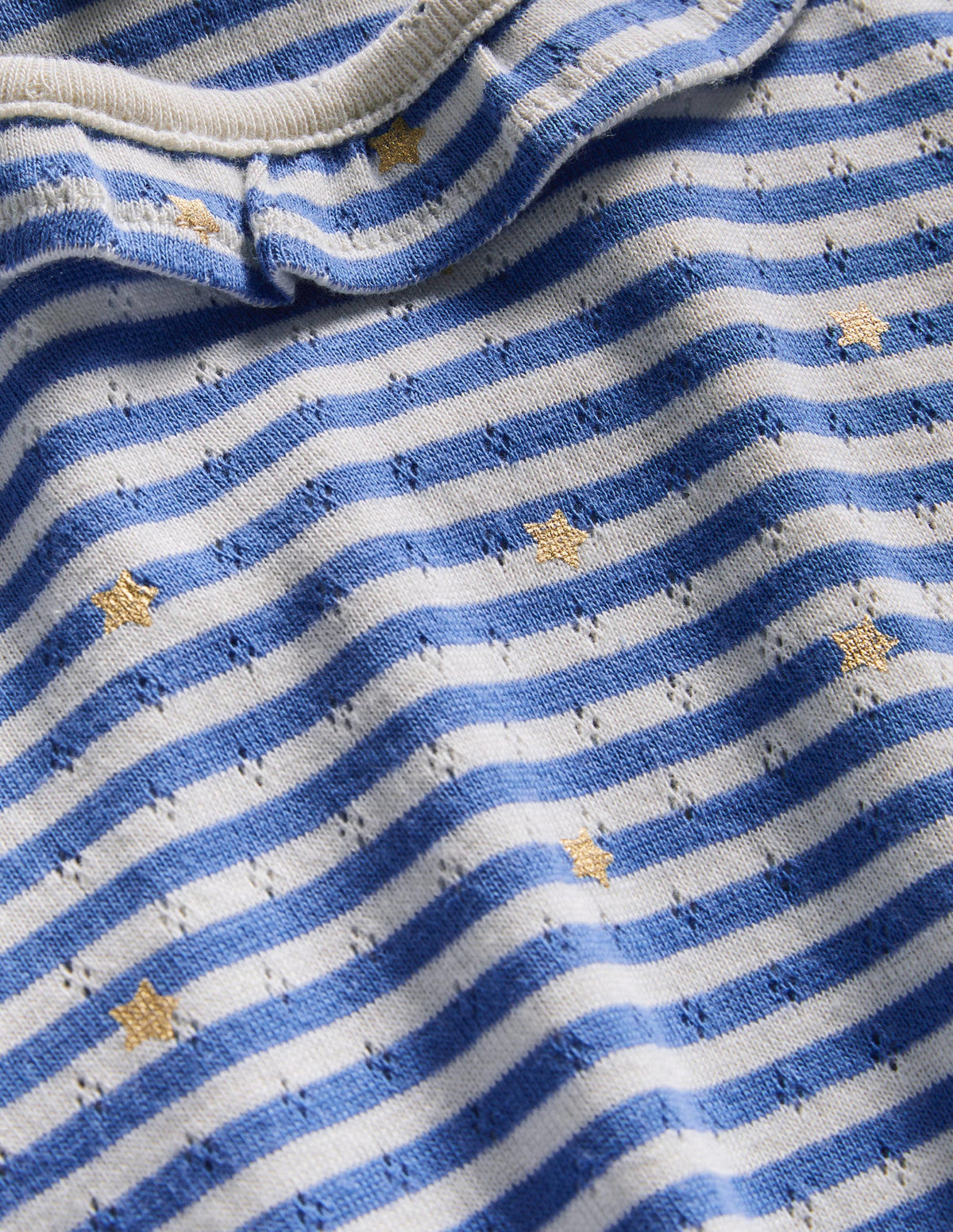 Sparkly Ruffle Pointelle Top-Elizabethan Blue/Ivory-3