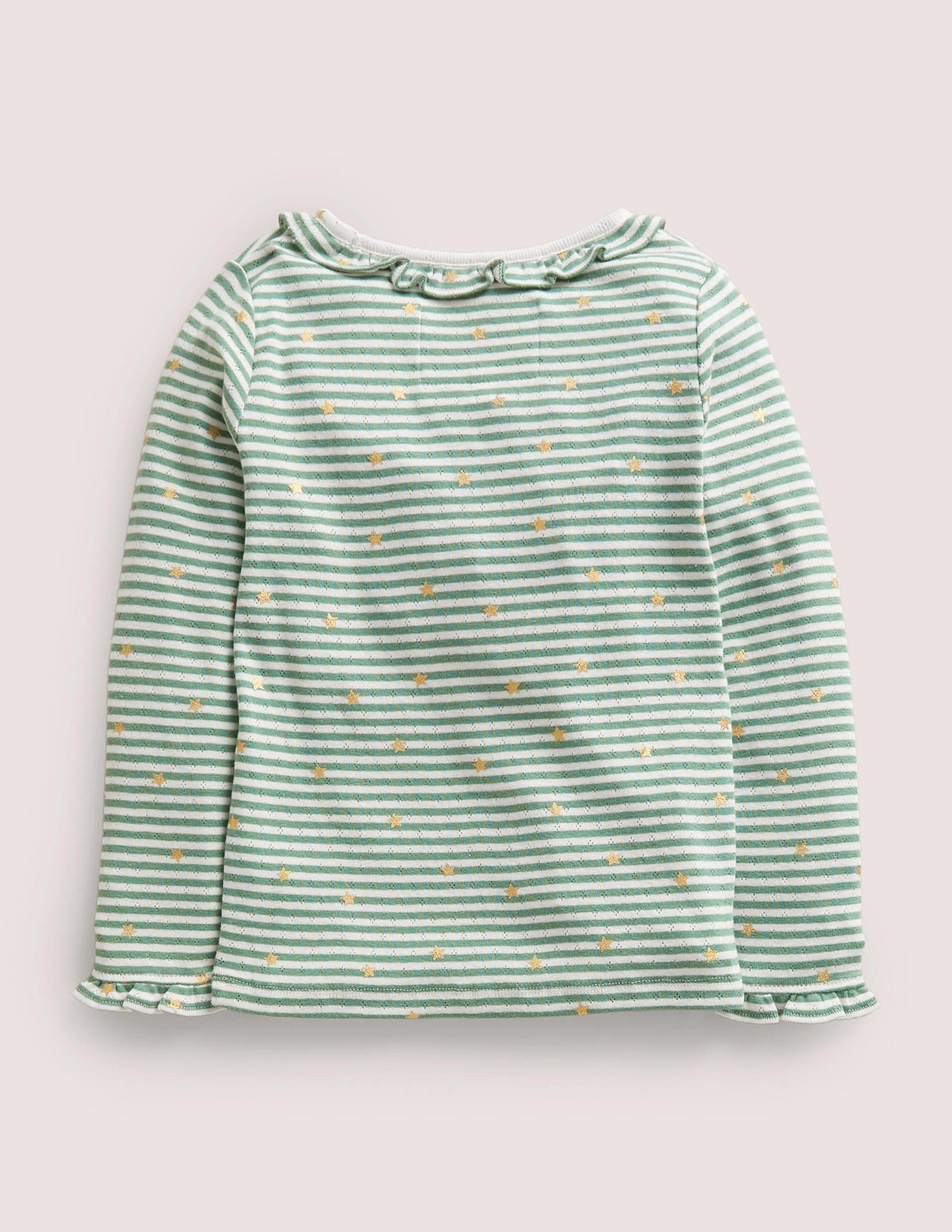 Sparkly Ruffle Pointelle Top-Ivory/Csarite Star - Image 2