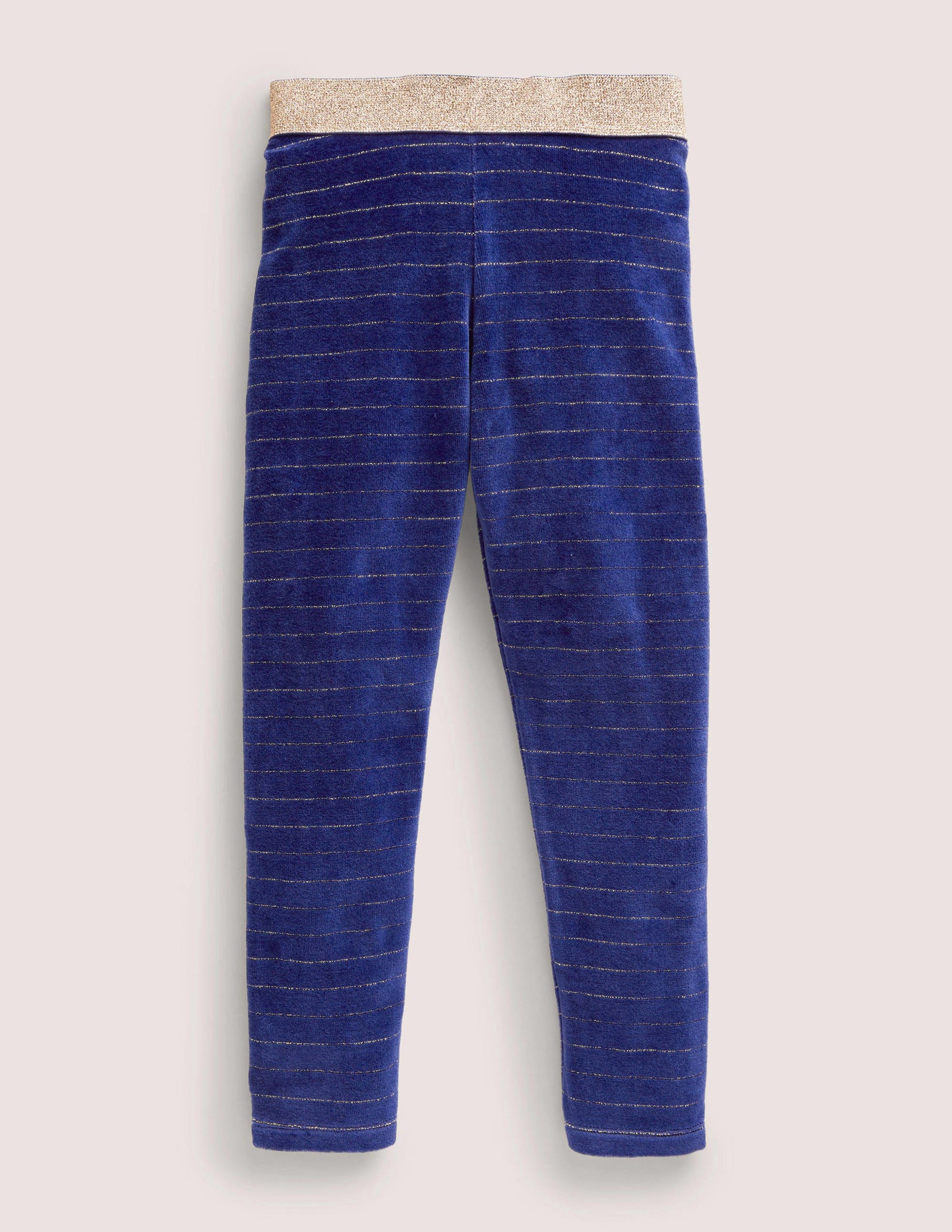 Sparkle Waist Velvet Leggings-Starboard Blue/Gold-1