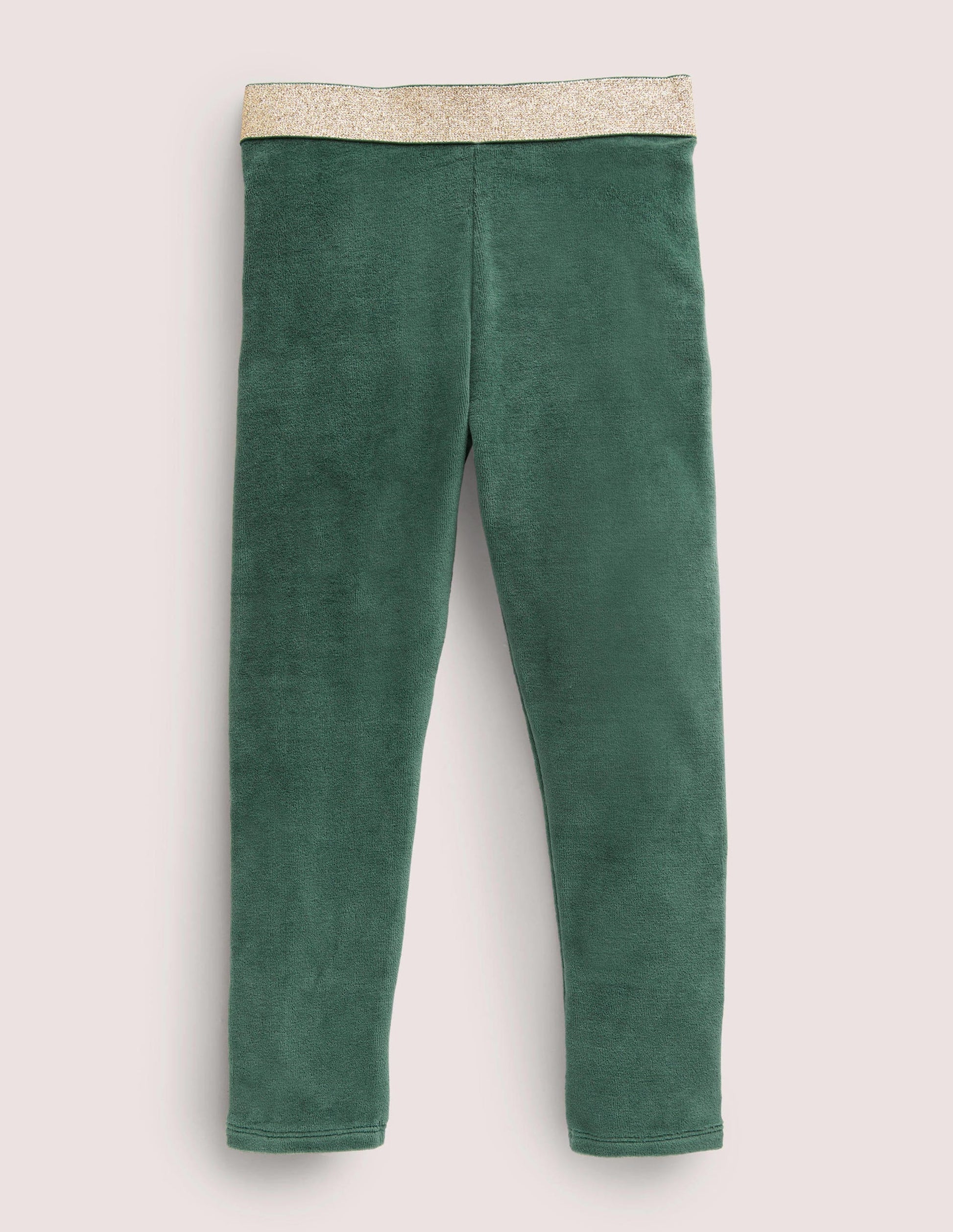 Sparkle Waist Velvet Leggings-Trekking Green-1