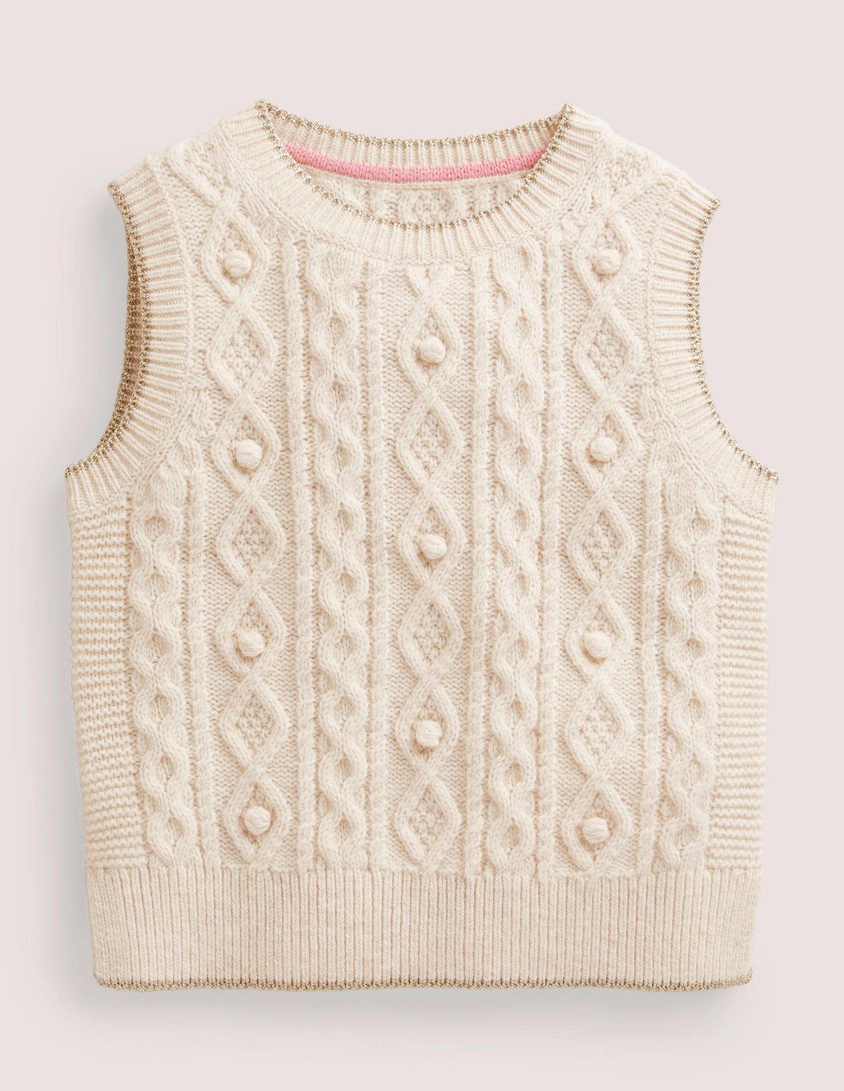 Knitted Tank Top-Ecru Marl-1