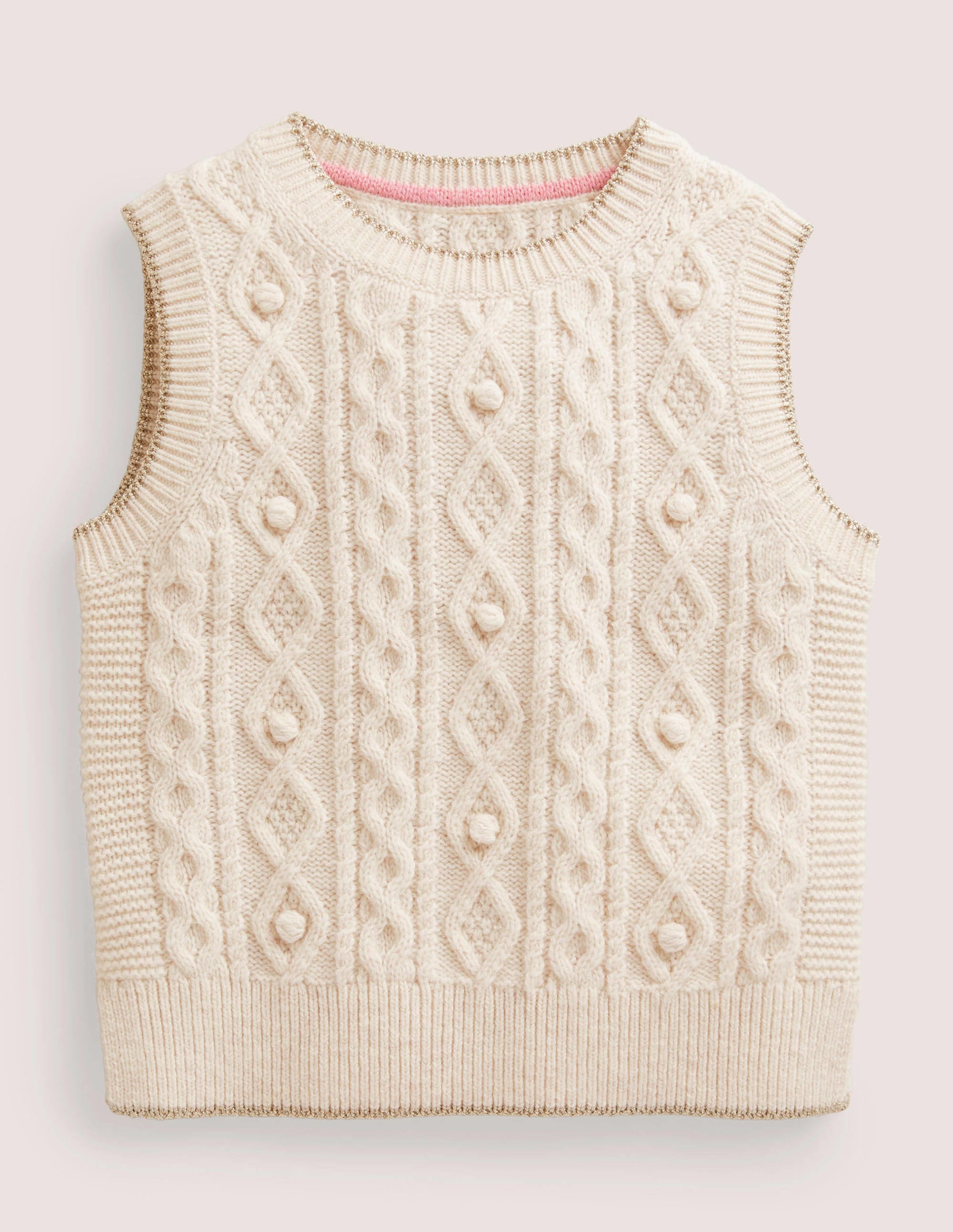 Knitted Tank Top-Ecru Marl - Image 1