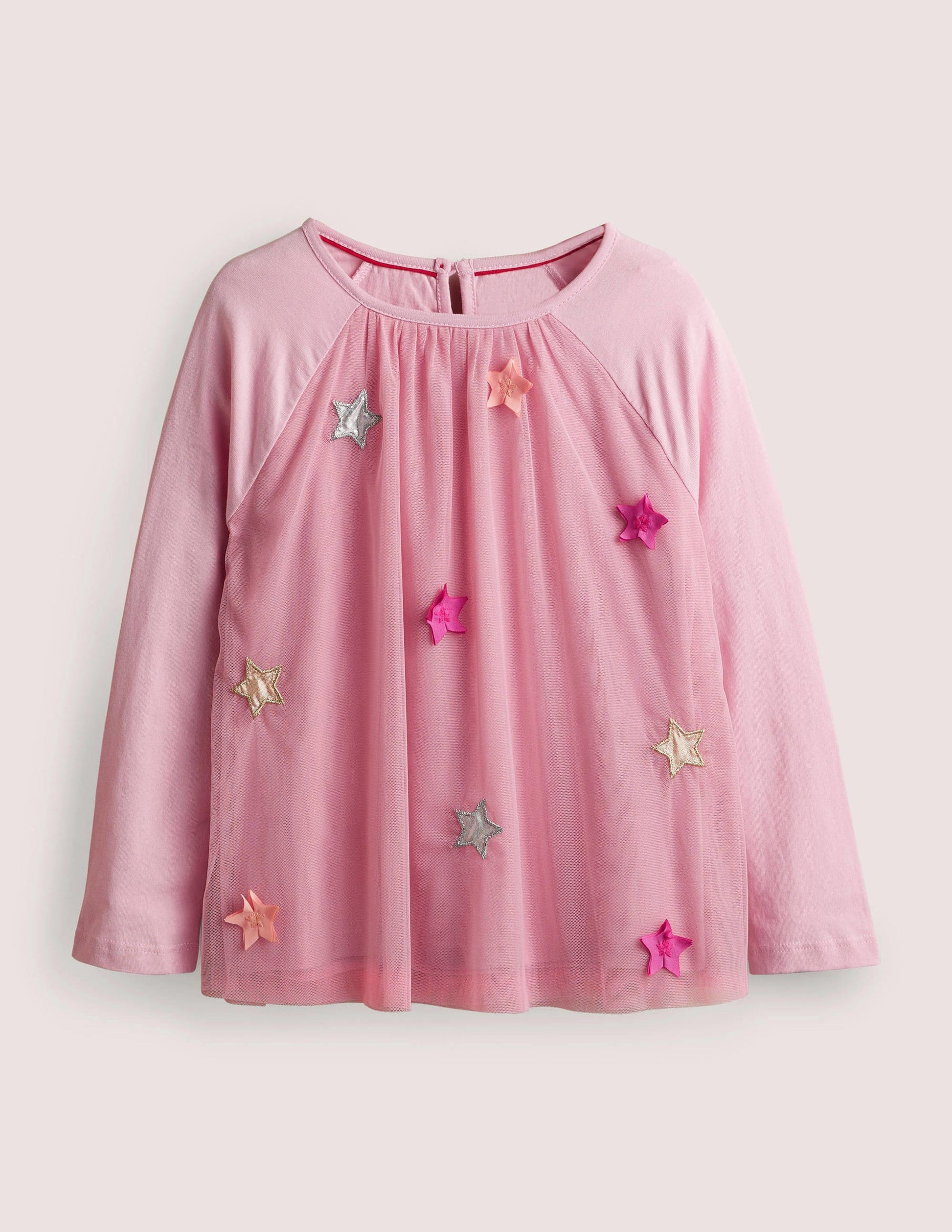 Appliqué Tulle Top-Cameo Pink Flutter Stars-1