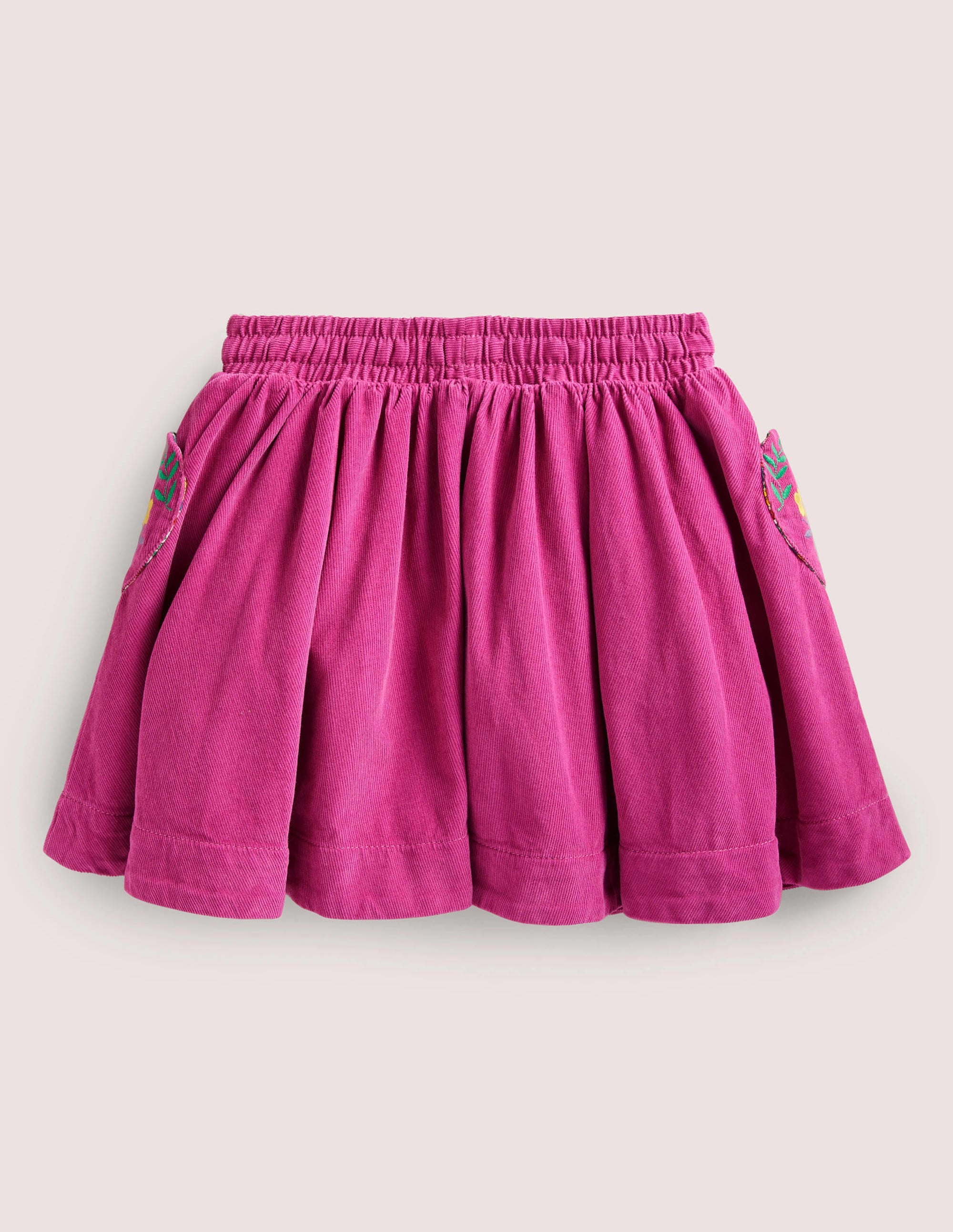 Embroidered Woven Twirly Skirt-Shocking Pink Embroidery - Image 2