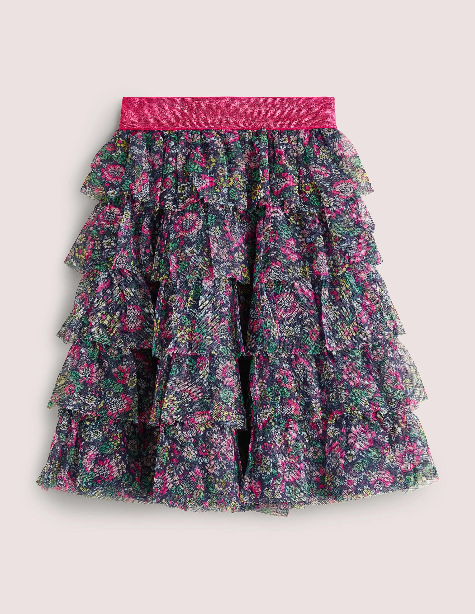 Tulle Midi Skirt-Starboard Blue Vintage Floral - Image 1