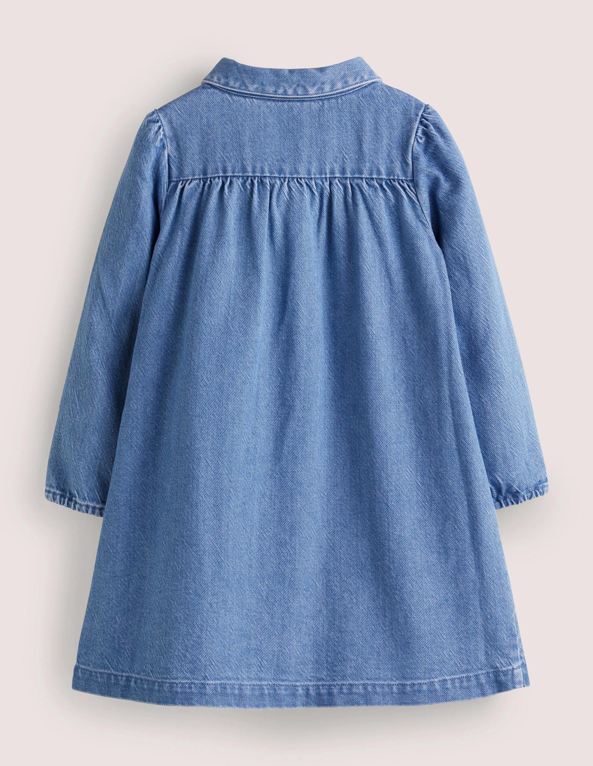 Collared Woven Dress-Chambray-2