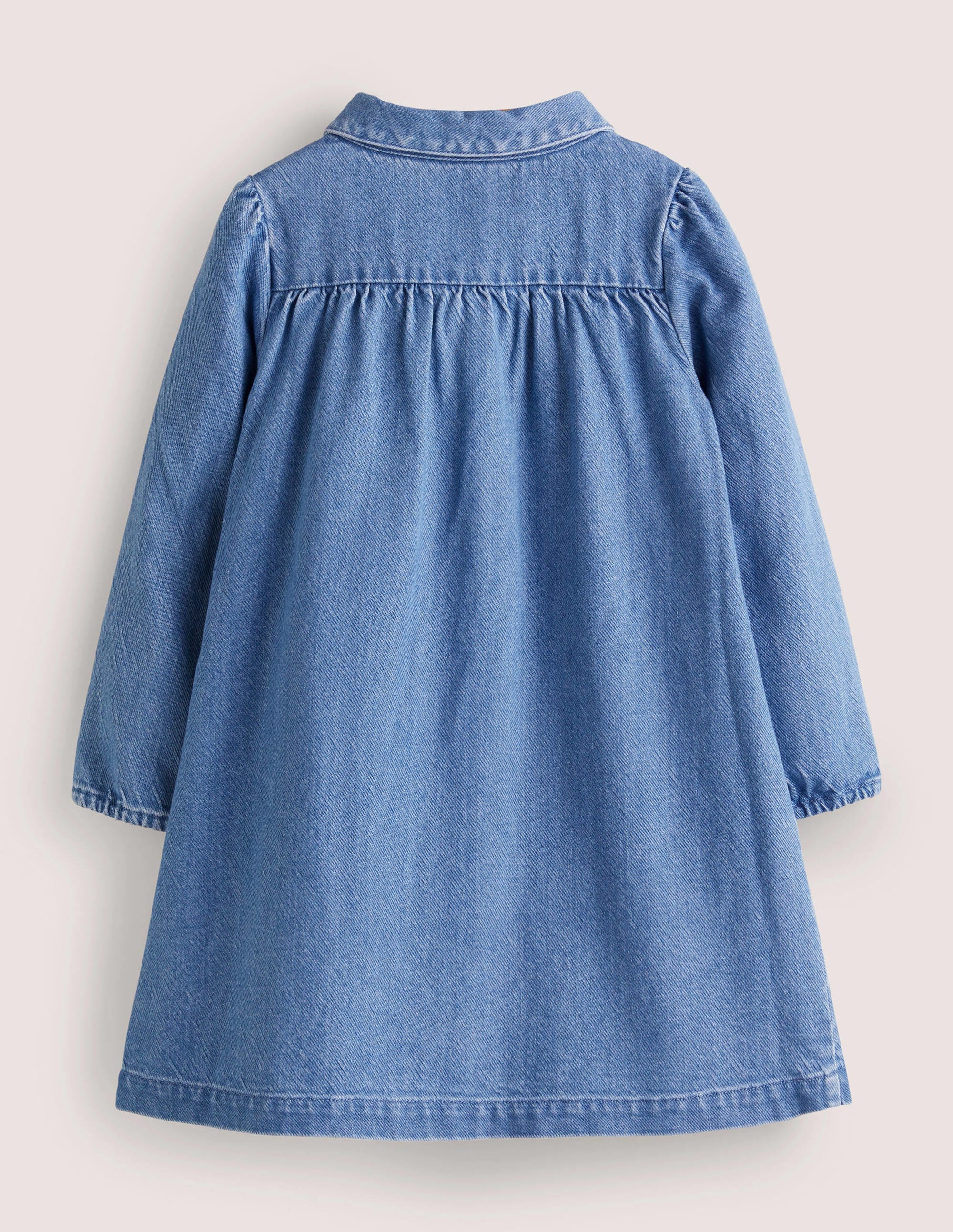 Collared Woven Dress-Chambray - Image 2