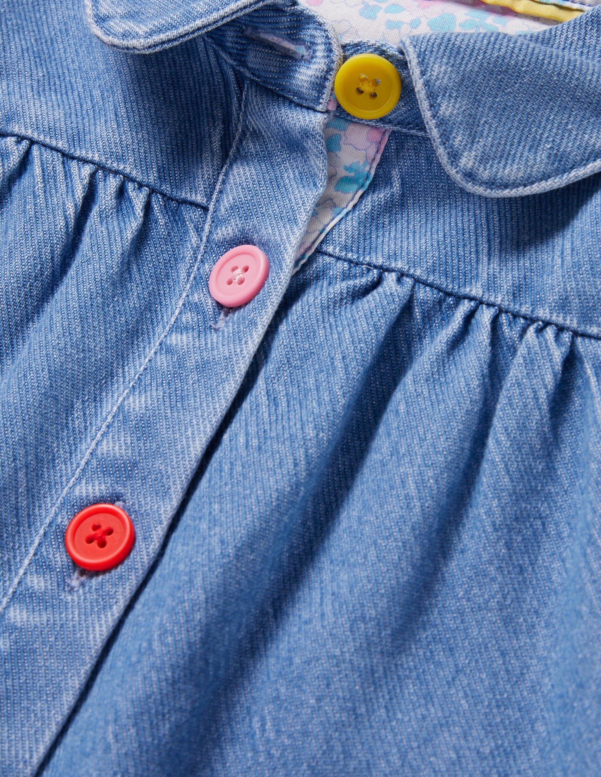 Collared Woven Dress-Chambray-3