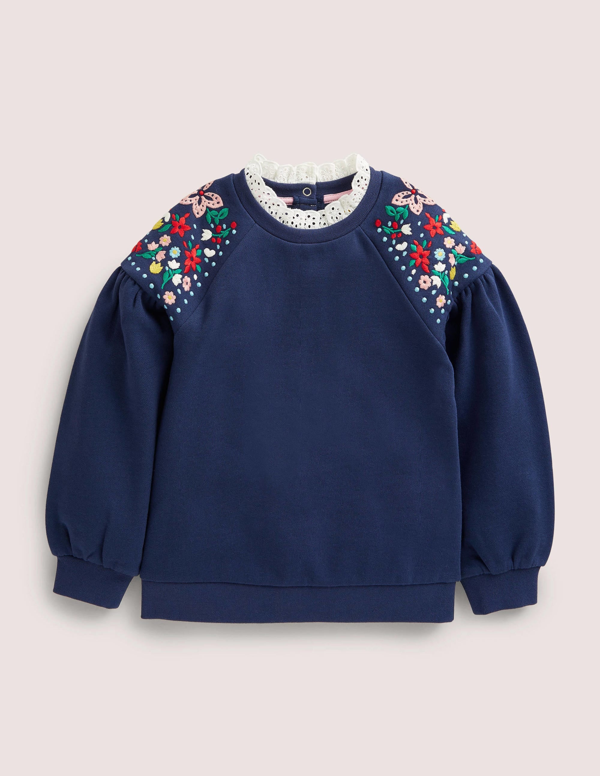 Embroidered Sweatshirt-College Navy - Image 1