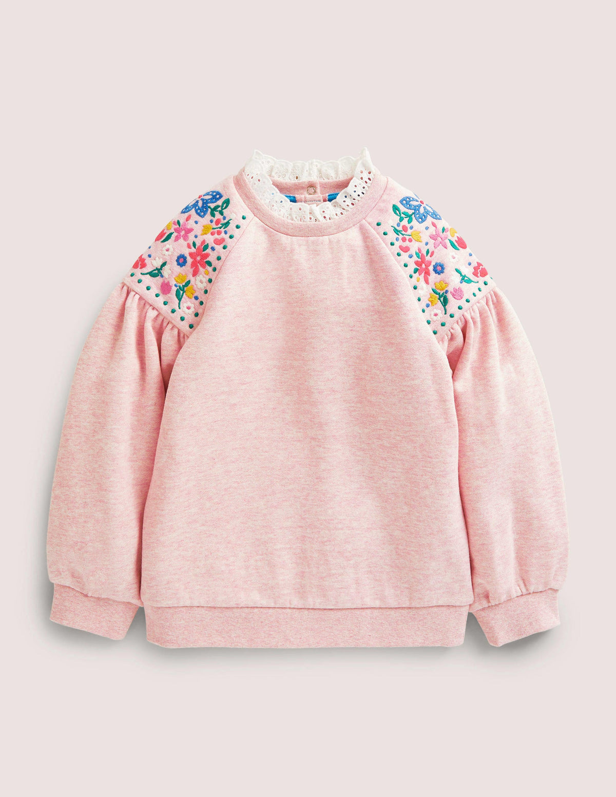 Embroidered Sweatshirt-Pink Marl-1