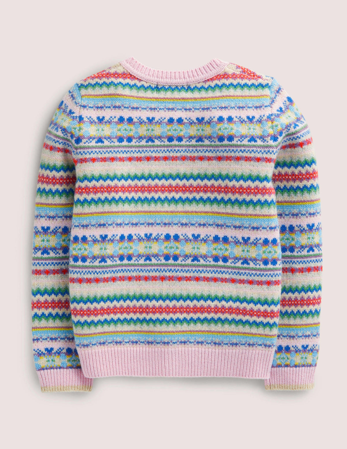 Pink Fair Isle Cashmere Cardigan-Boto Pink, Multi Fair Isle - Image 2