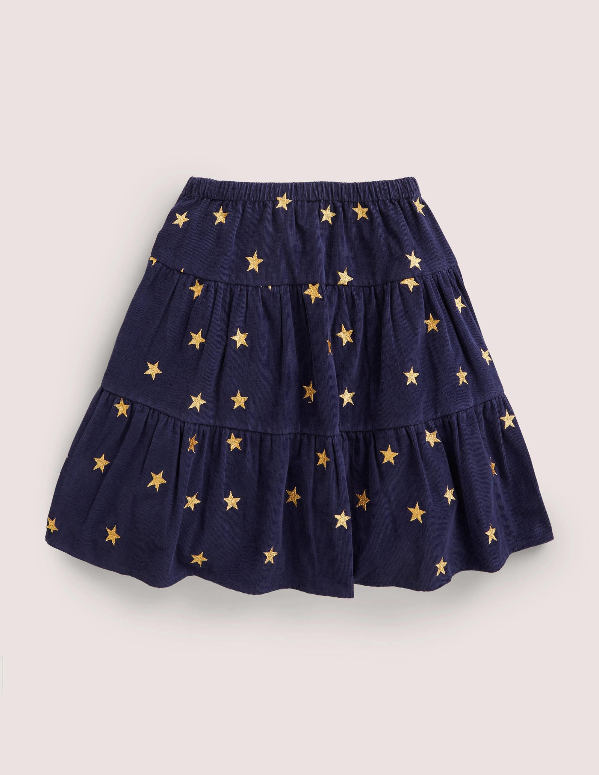 Embroidered Twirly Midi Skirt-College Navy Stars - Image 2