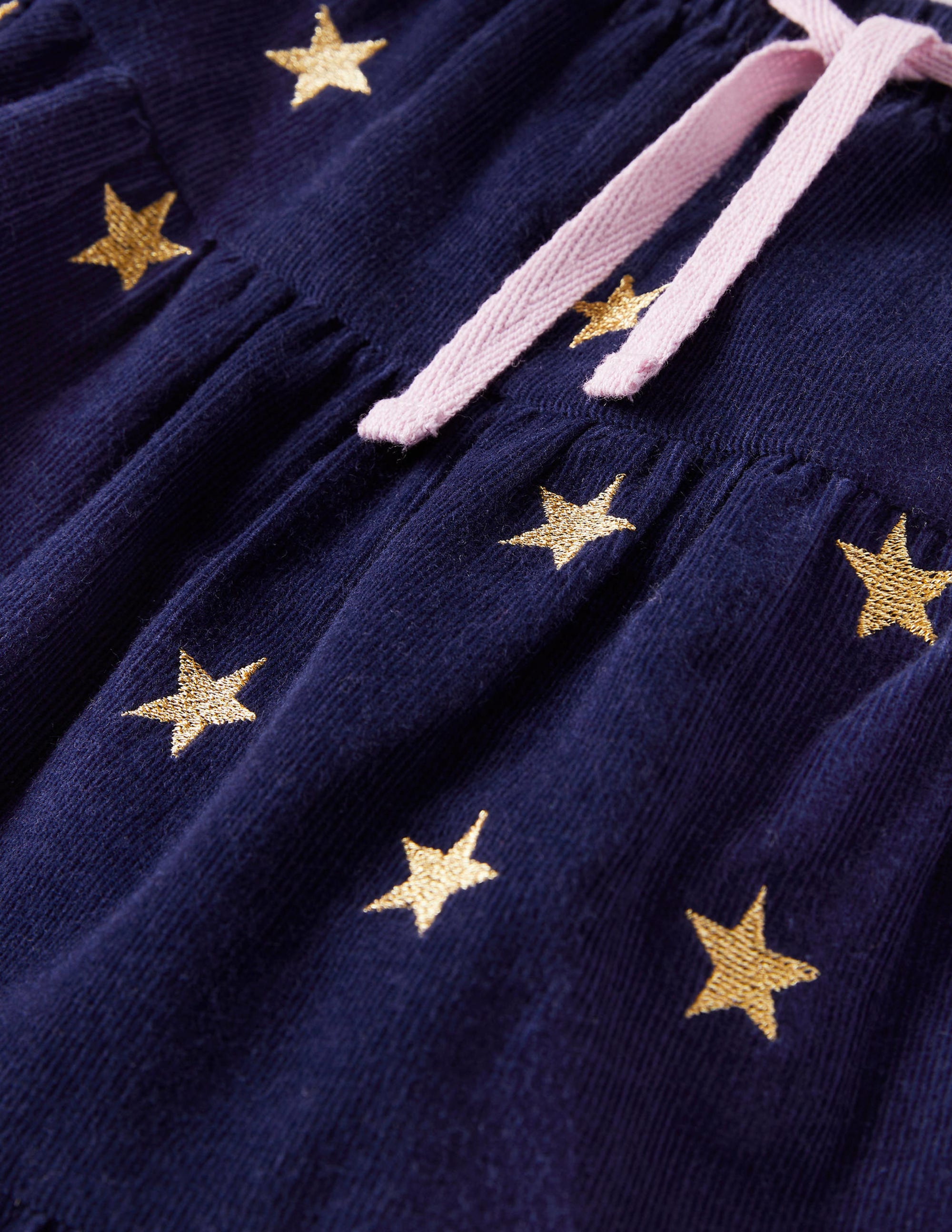 Embroidered Twirly Midi Skirt-College Navy Stars - Image 3