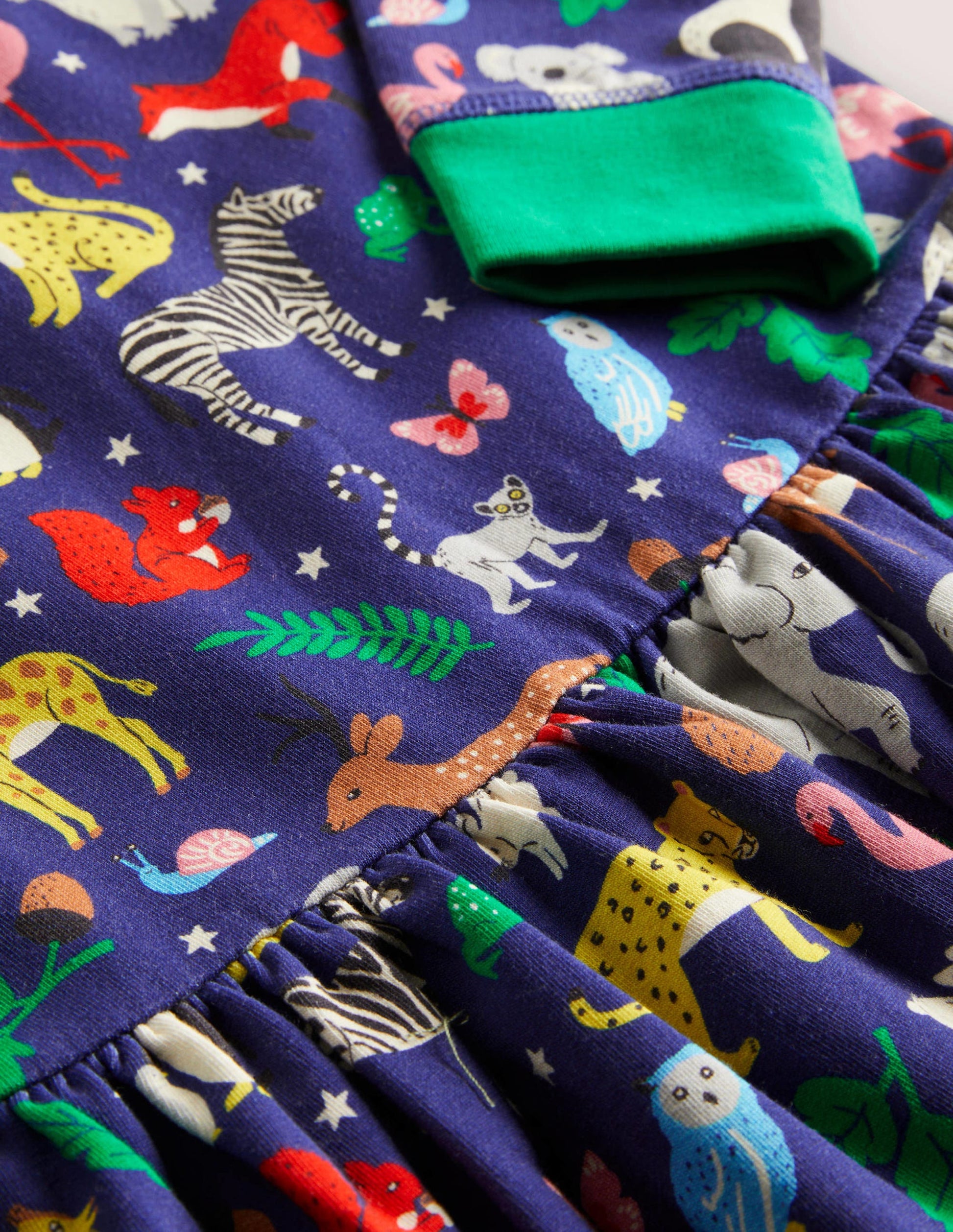 Jersey Sweatshirt Dress-Starboard Blue Global Animals-3