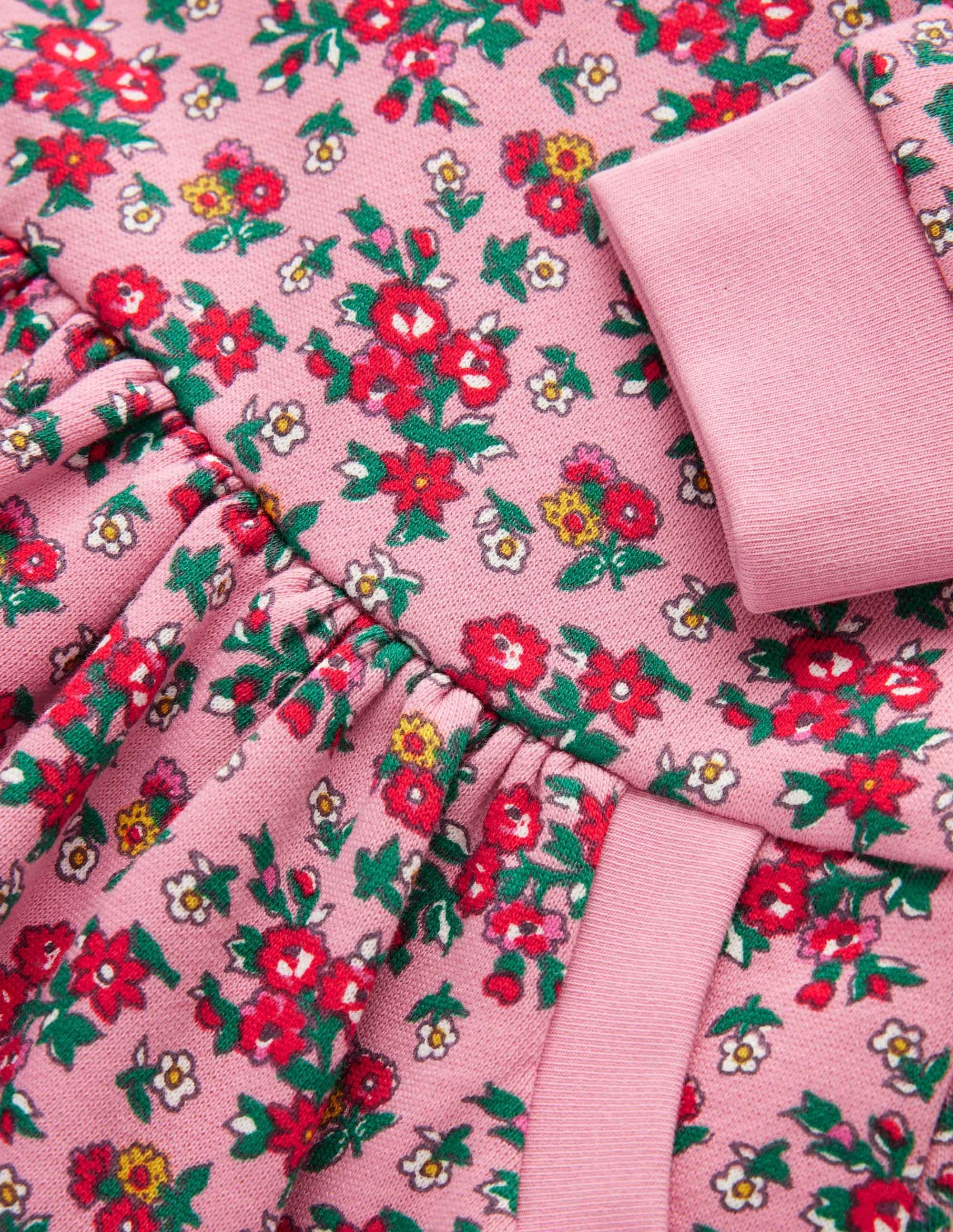 Cosy Printed Sweatshirt Dress-Formica Pink Floral - Image 3