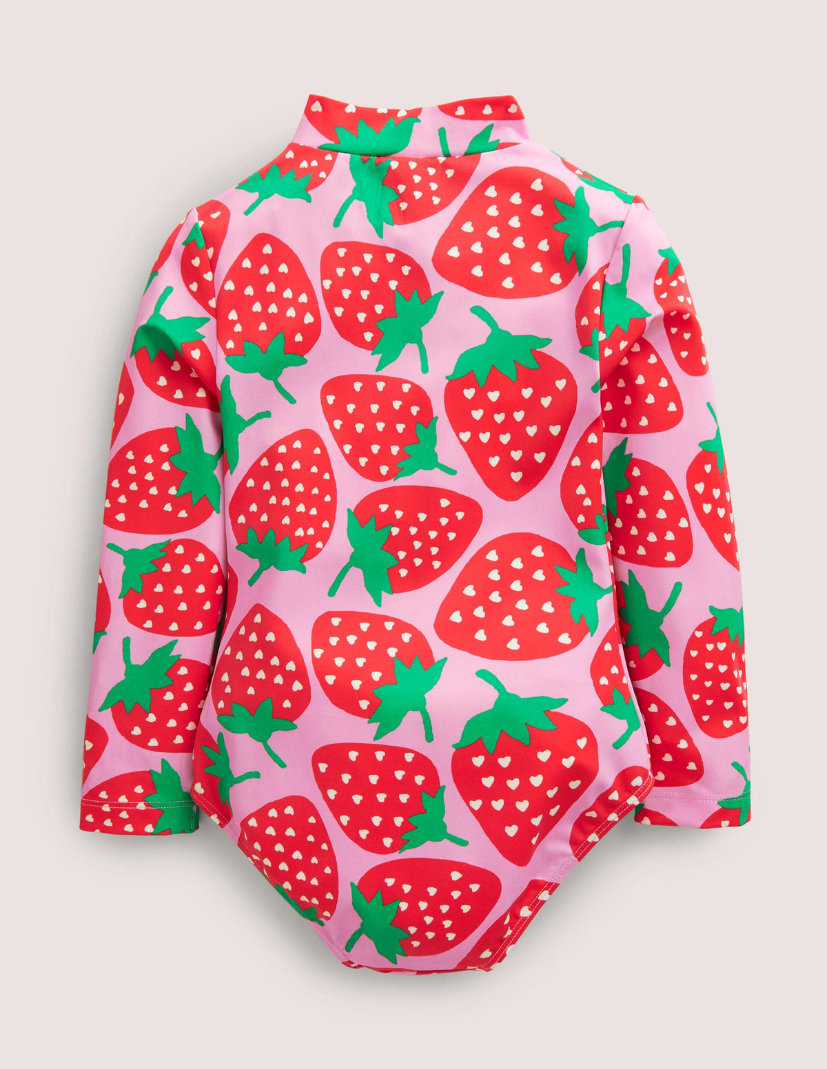 Long-sleeved Swimsuit-Tickled Pink Strawberries-2
