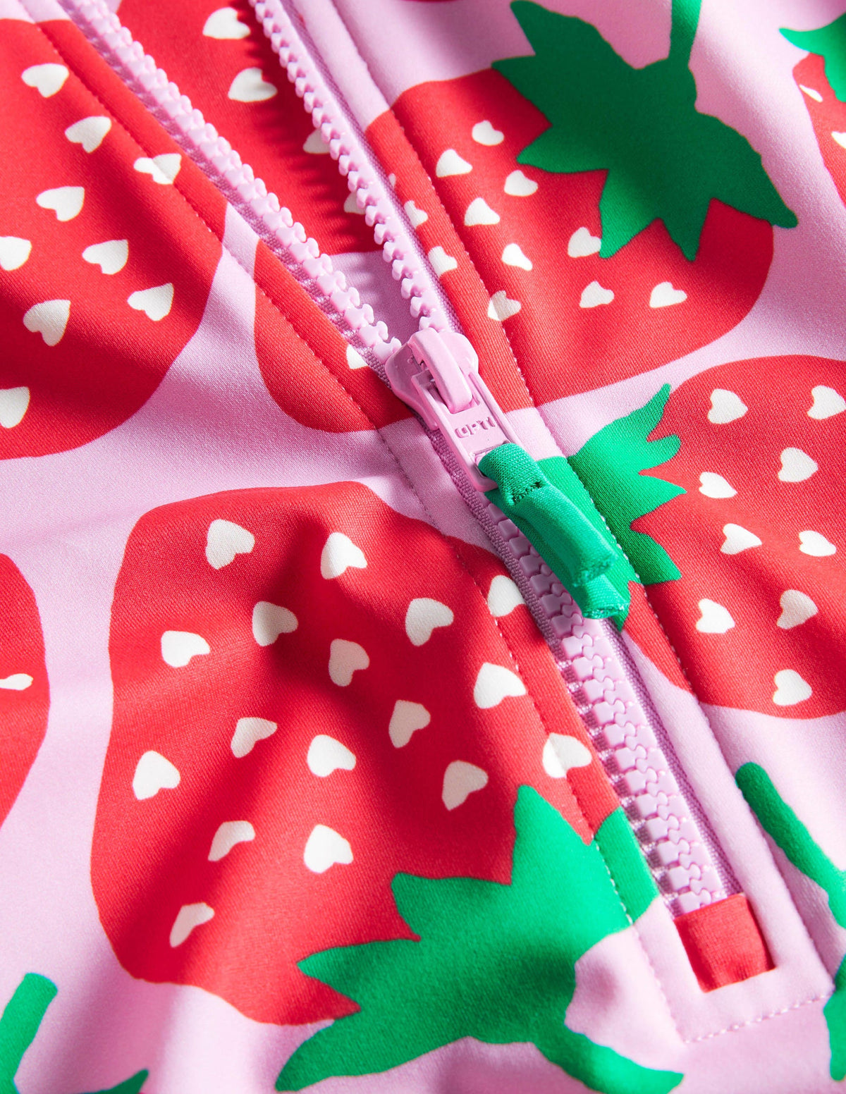 Long-sleeved Swimsuit-Tickled Pink Strawberries-3