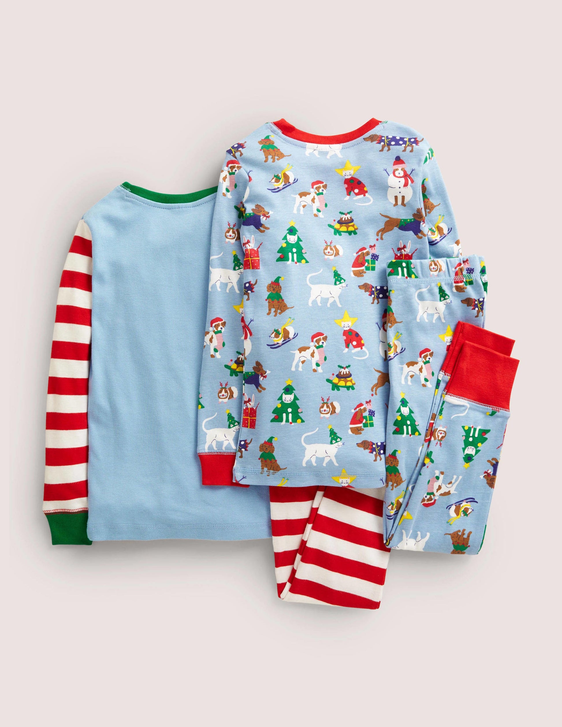 Twin Pack Snug Pajamas-Dusty Blue Festive Pets-2