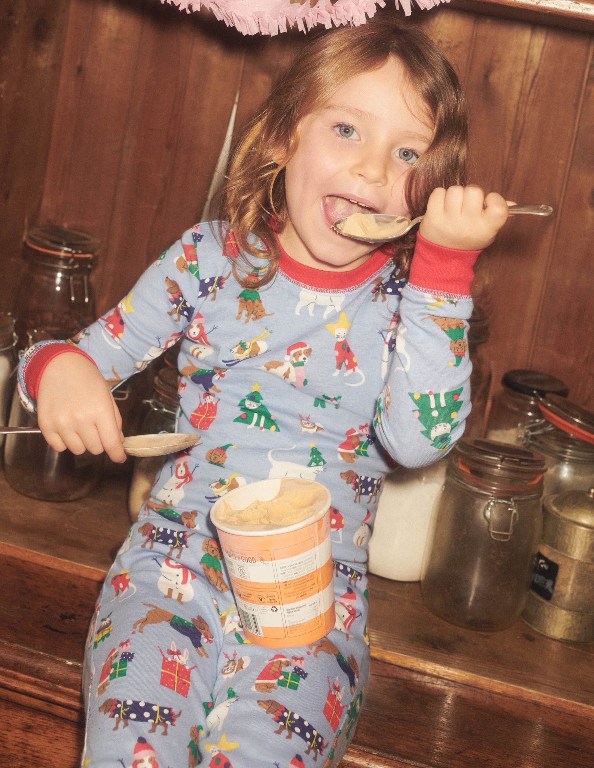 Twin Pack Snug Pajamas-Dusty Blue Festive Pets-5