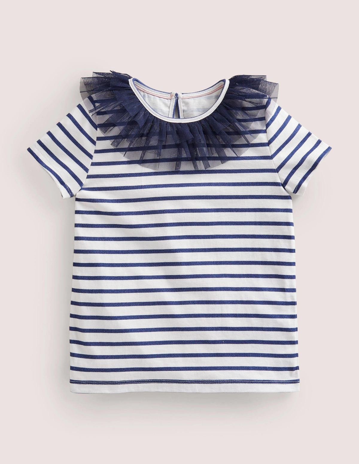 Tulle Jersey Top-College Navy/Ivory - Image 1