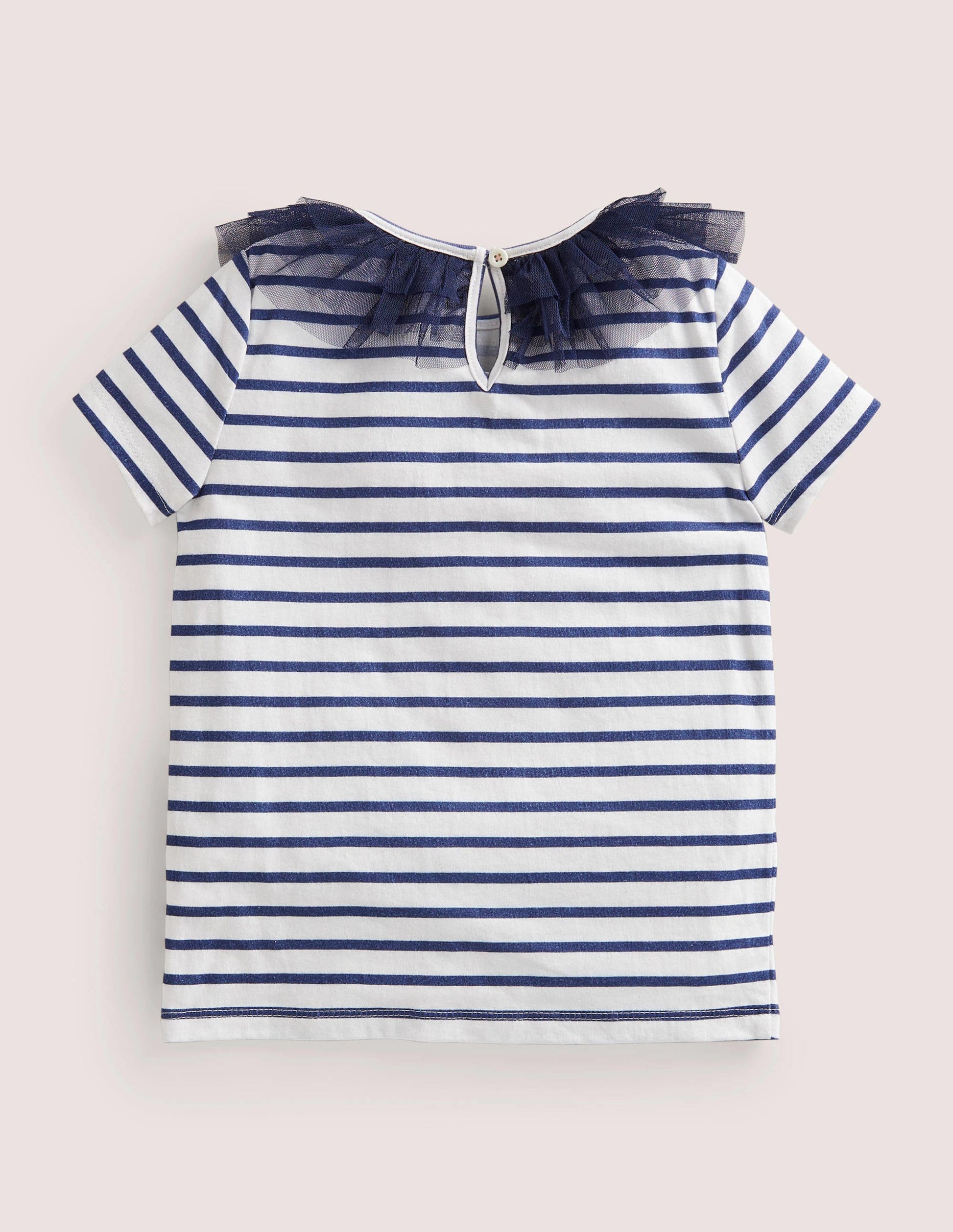 Tulle Jersey Top-College Navy/Ivory-2