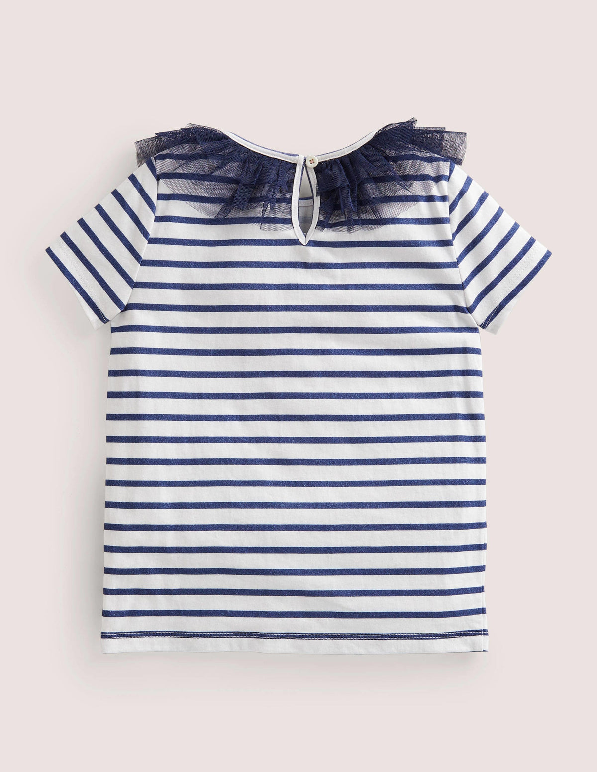 Tulle Jersey Top-College Navy/Ivory - Image 2