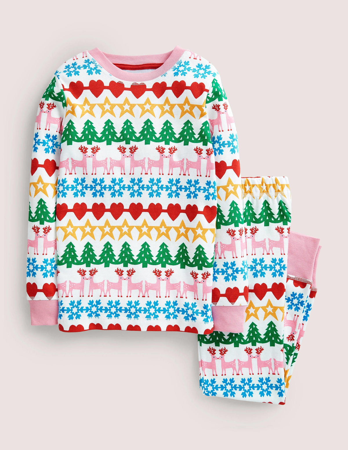 Snug Long John Pajamas-Ivory Paper Chains-1