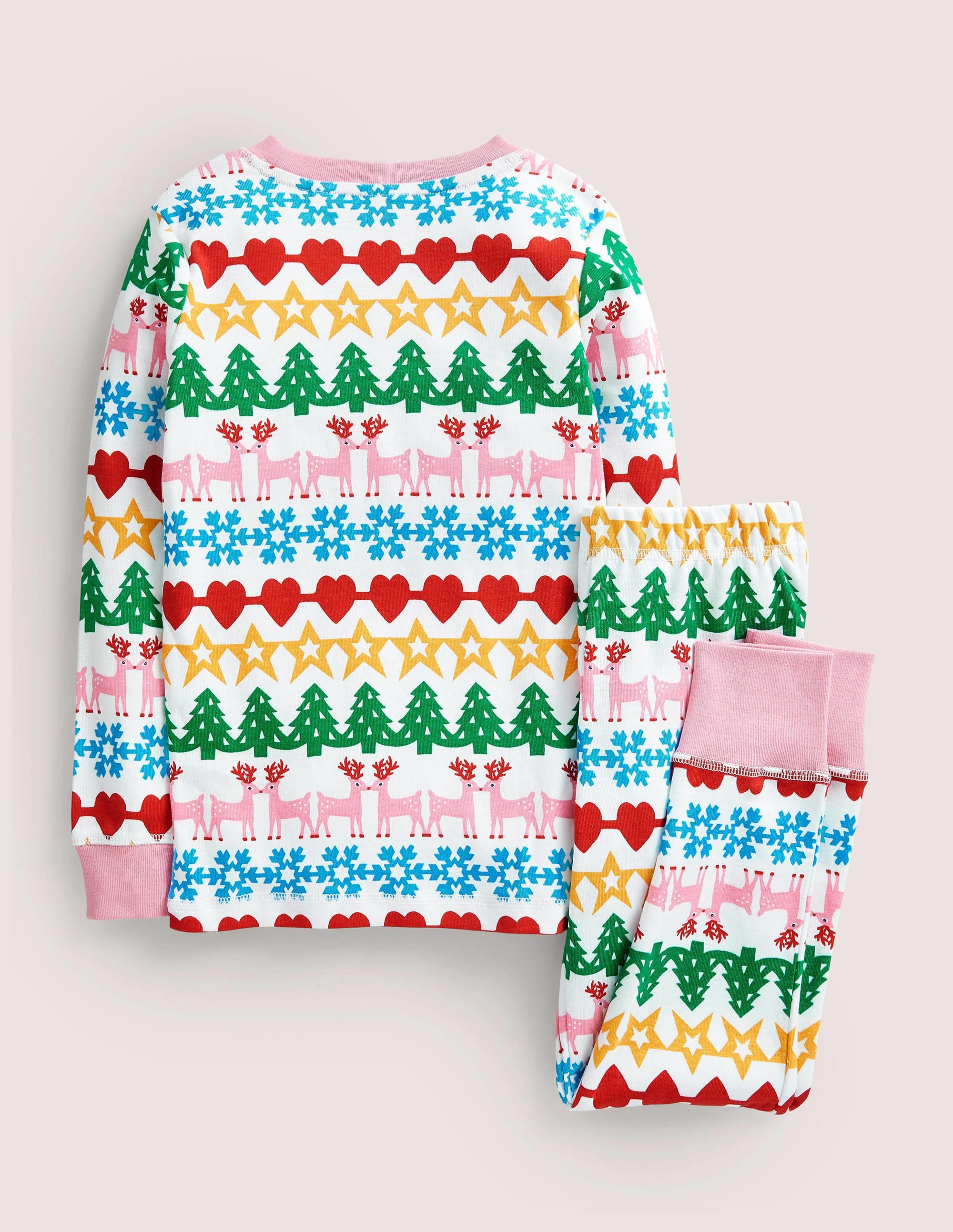 Snug Long John Pajamas-Ivory Paper Chains - Image 2