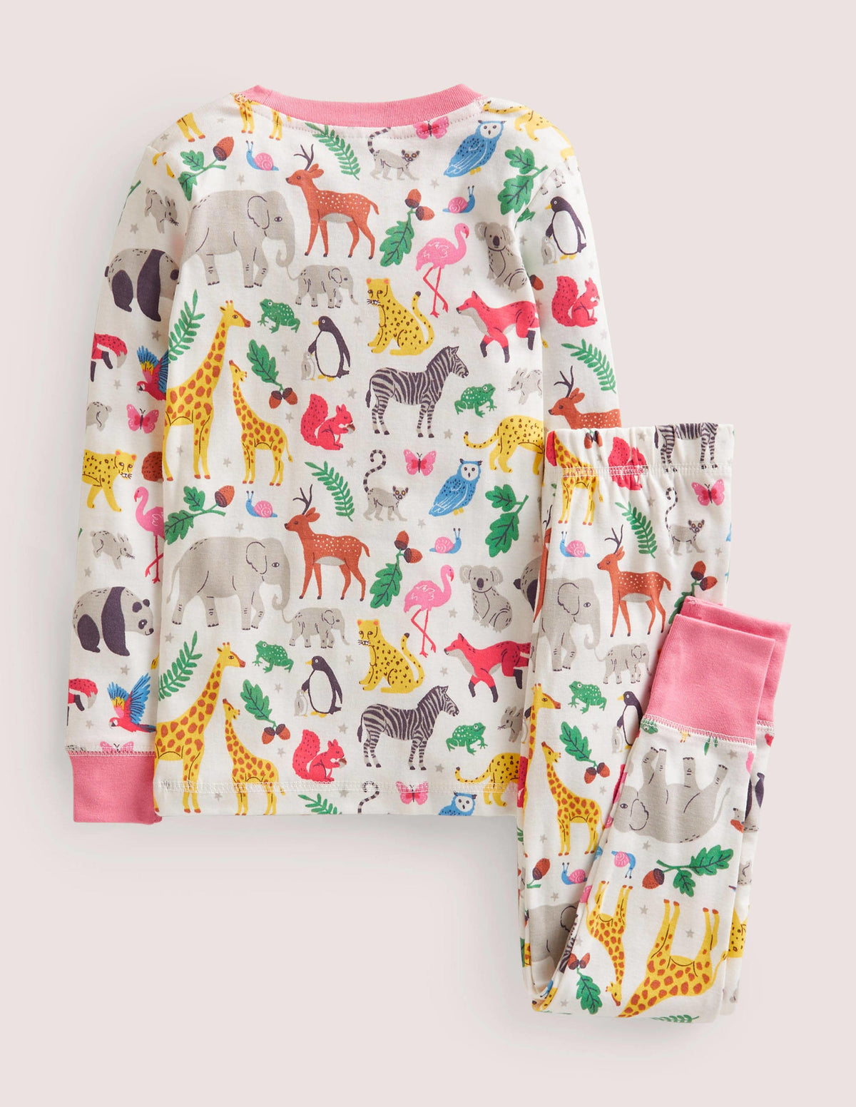 Snug Long John Pajamas-Multi Global Animals-2