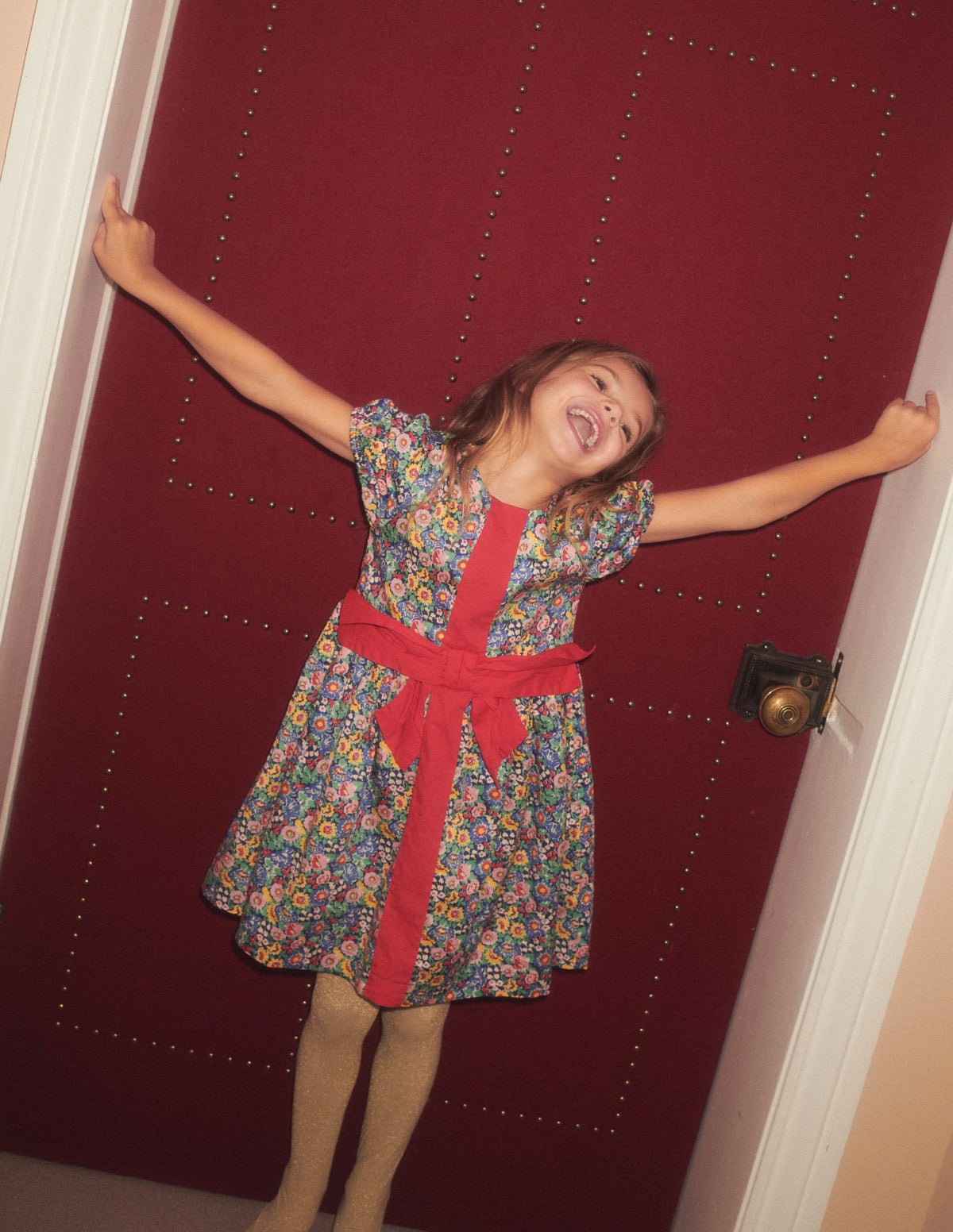 Floral Bow Party Dress-Multi Floral Bow-4