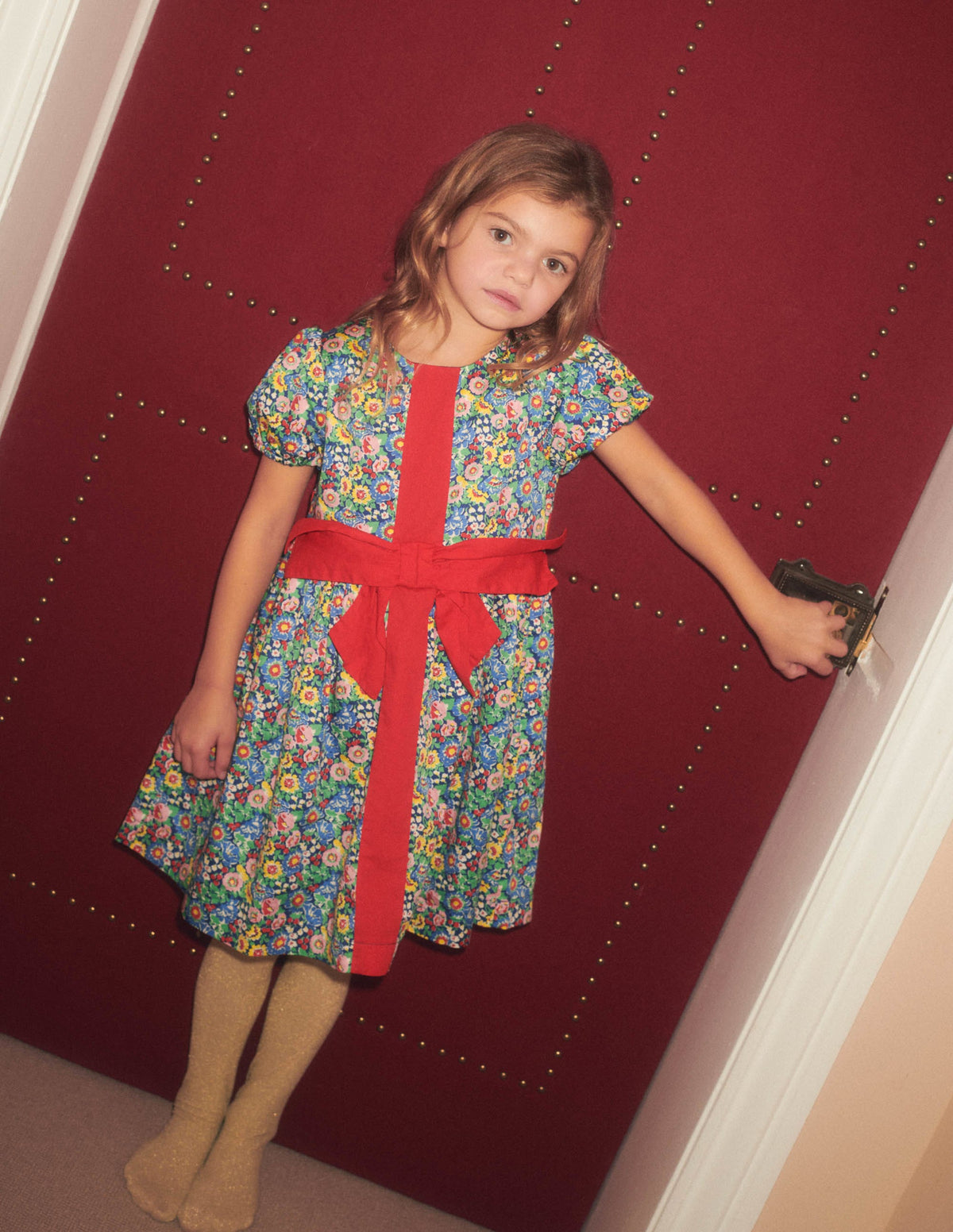 Floral Bow Party Dress-Multi Floral Bow-5