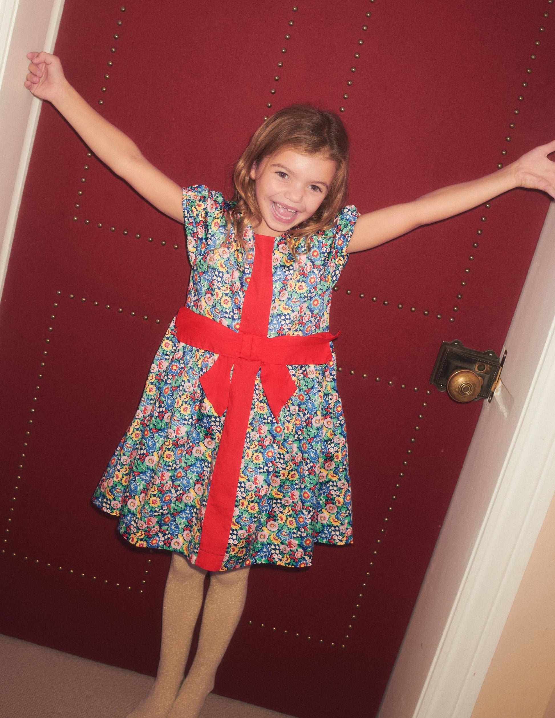 Floral Bow Party Dress-Multi Floral Bow-7
