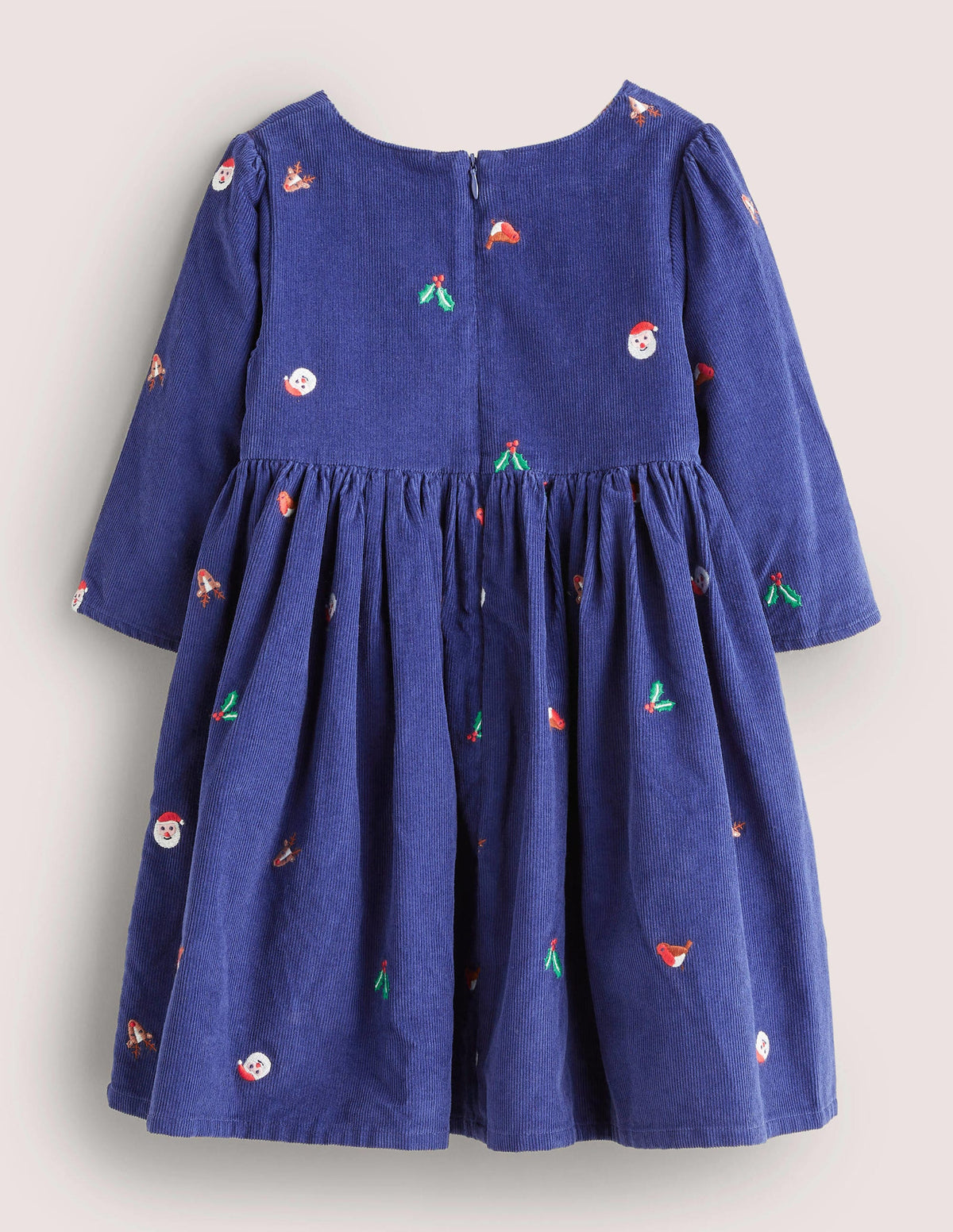 Navy Cord Christmas Party Dress-Starboard Blue Festive - Image 2