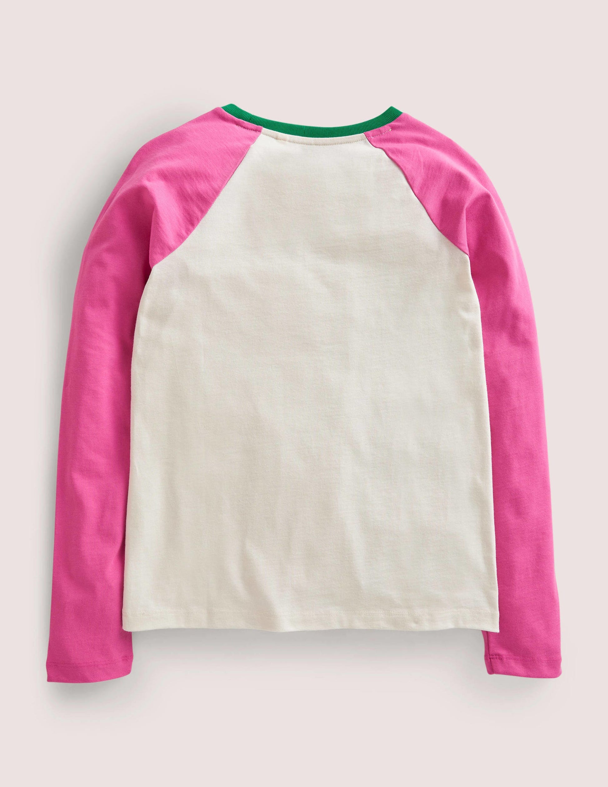 Raglan Festive Printed T-shirt-Strawberry Pink/Ivory-2