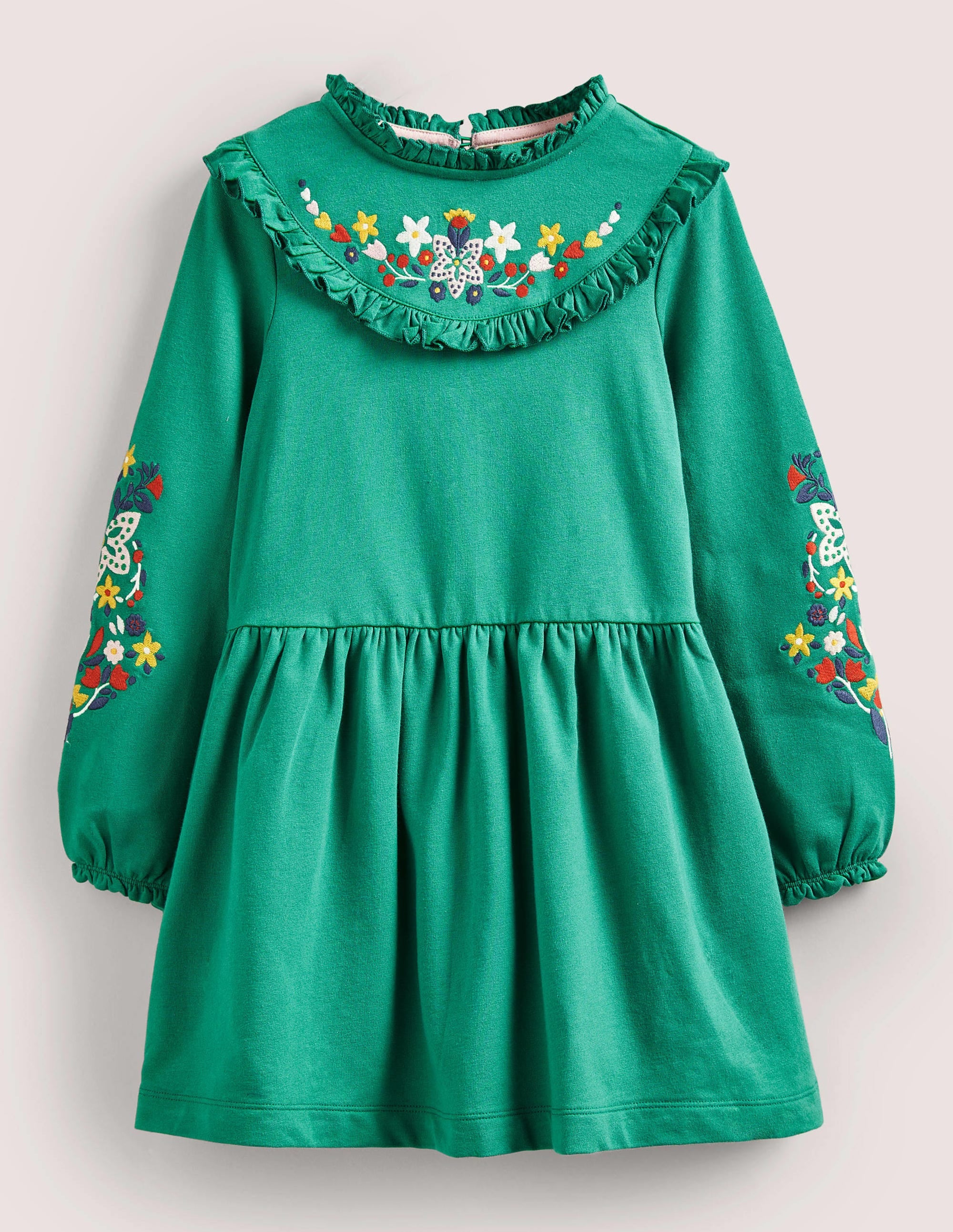 Embroidered Sweat Dress-Shady Glade Green - Image 1