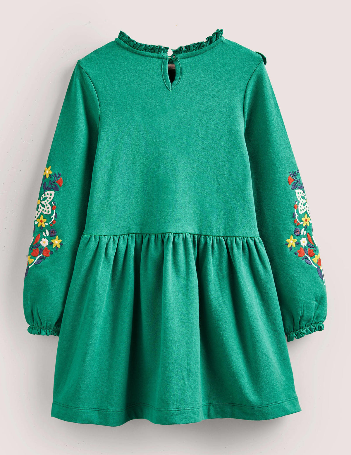 Embroidered Sweat Dress-Shady Glade Green-2