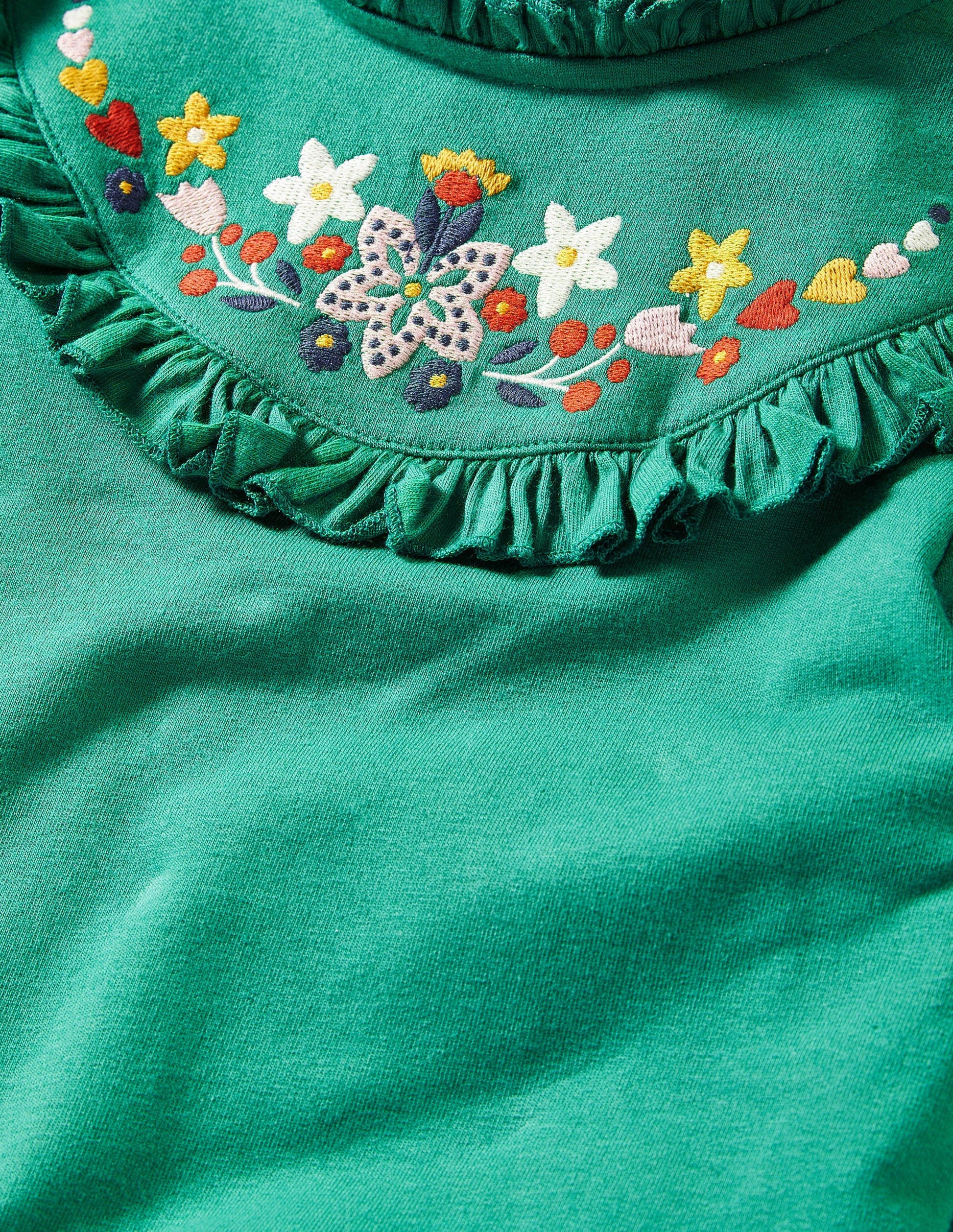 Embroidered Sweat Dress-Shady Glade Green-3