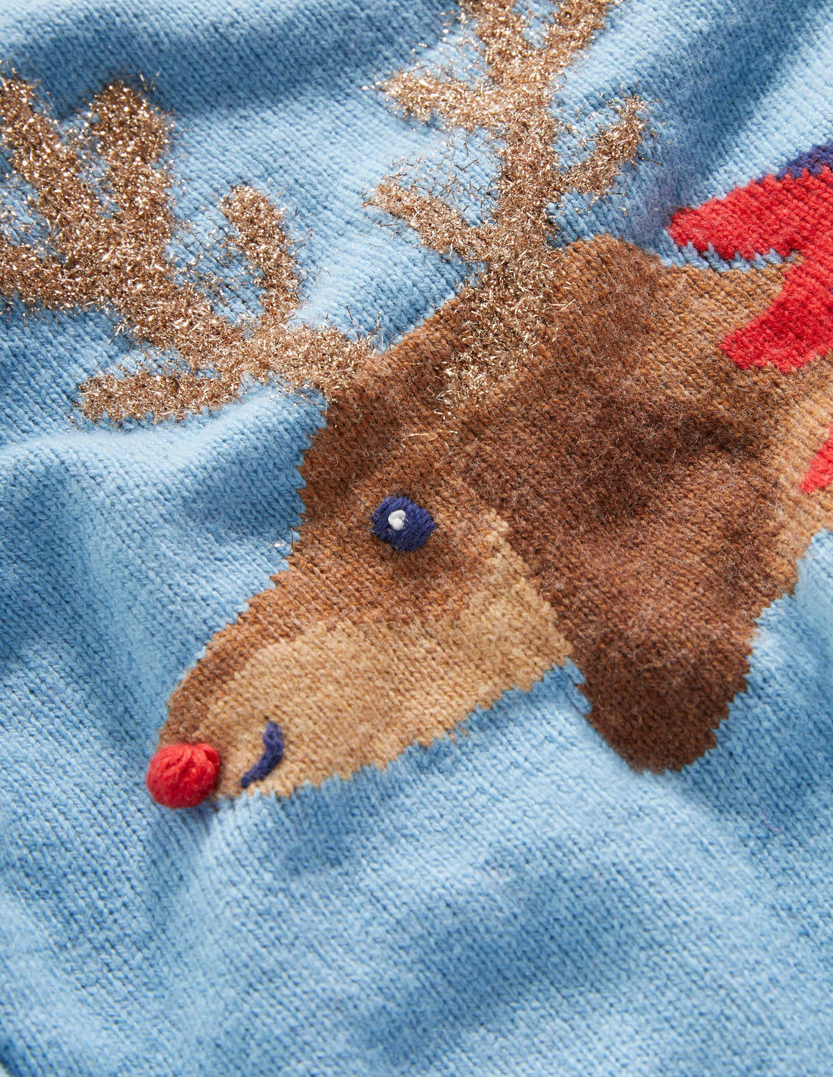 Blue Festive Dog Print Christmas Sweater-Dusty Blue Dog Cracker - Image 3