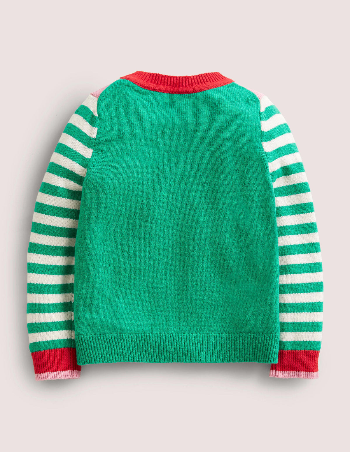 Green Stripe Elf Pompom Christmas Sweater-Green Pepper Elf-2