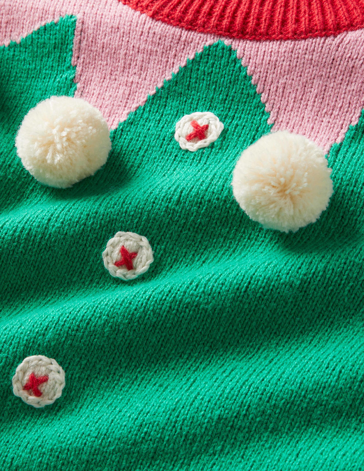 Green Stripe Elf Pompom Christmas Sweater-Green Pepper Elf-3